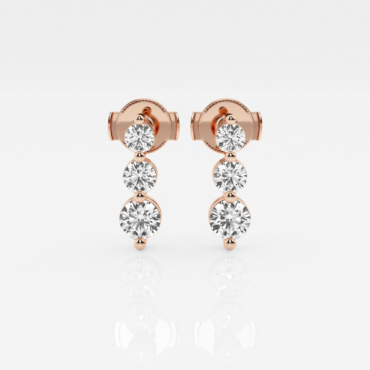 Kylee - Cascading Three-Stone Elegance Earrings