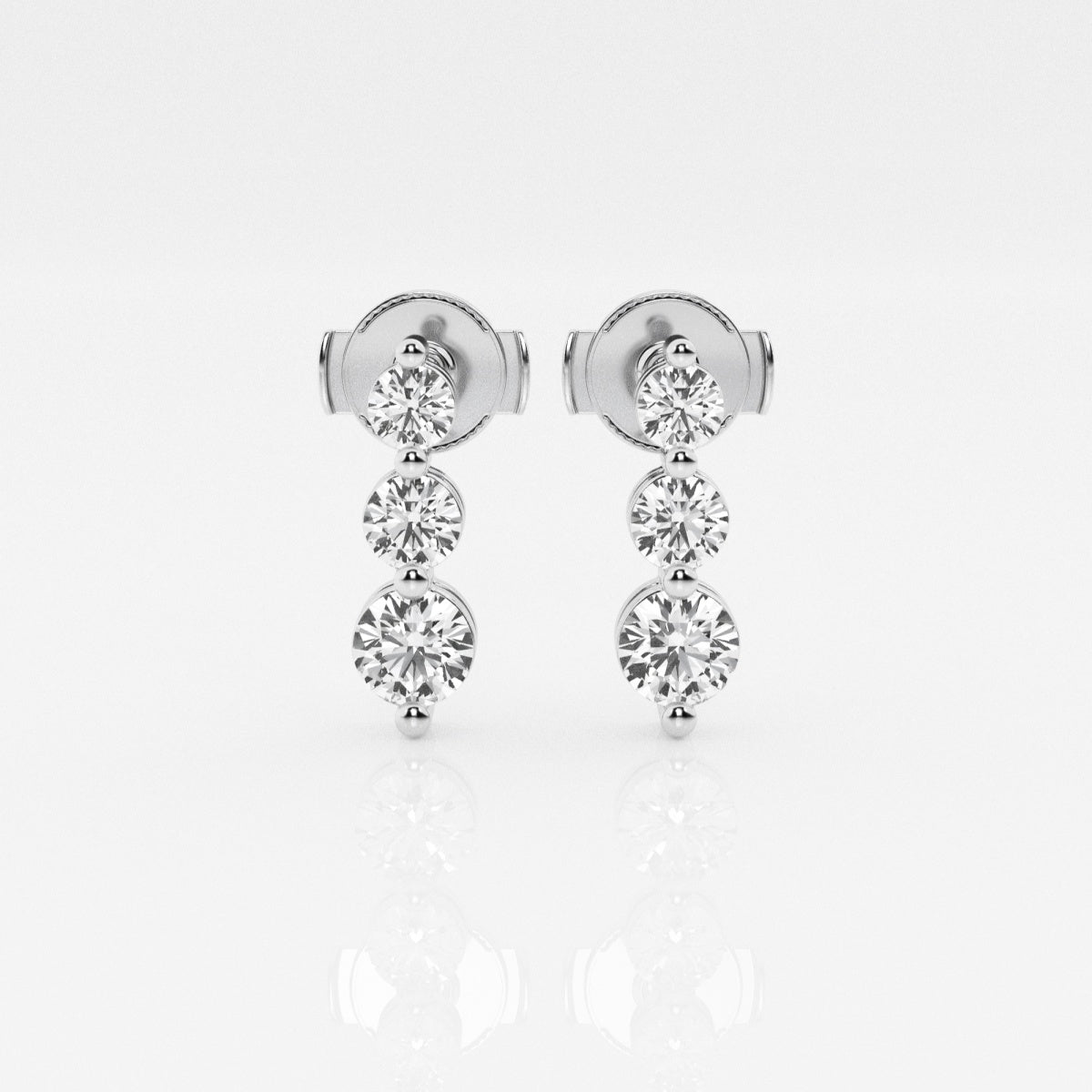Kylee - Cascading Three-Stone Elegance Earrings