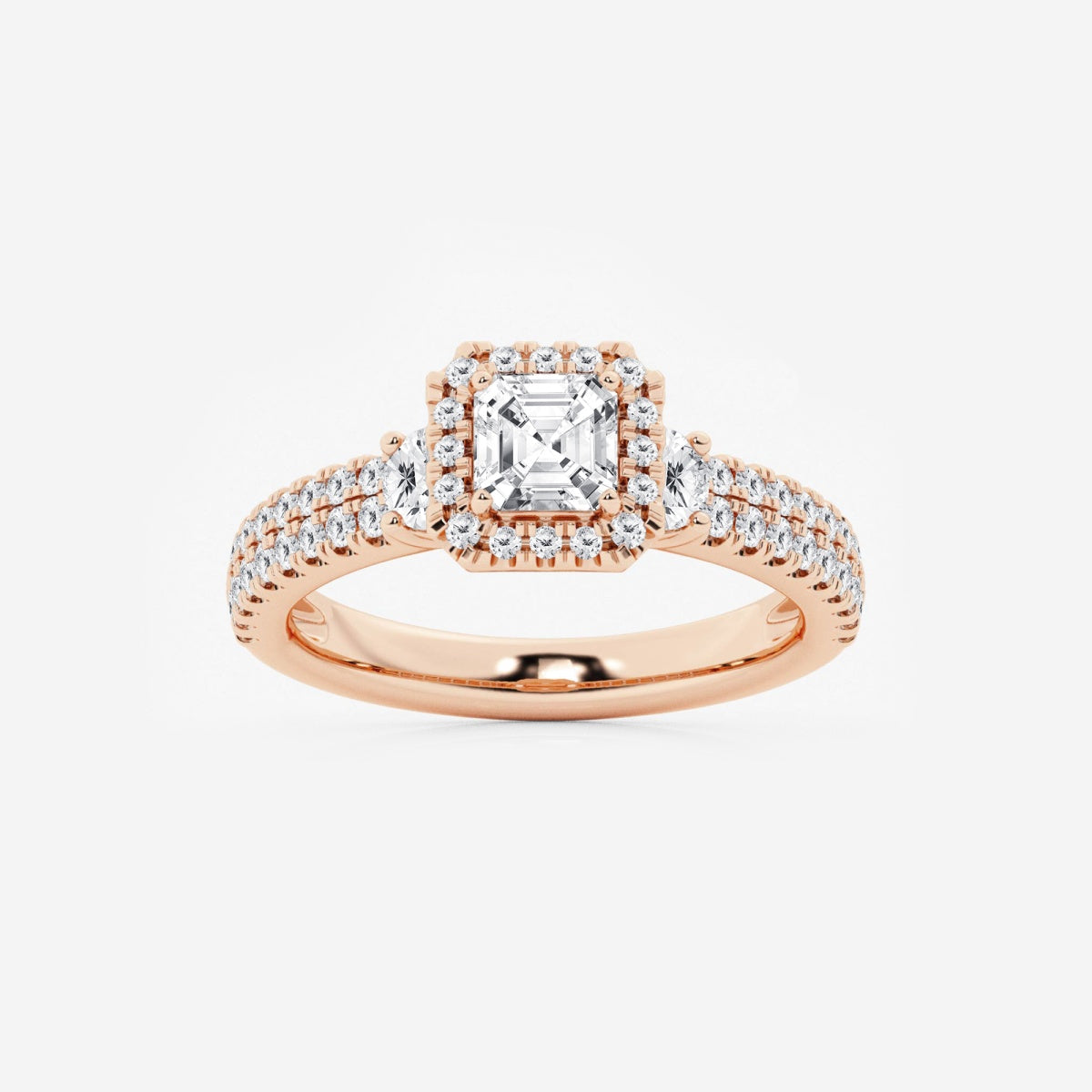 Adriana - Double Row Halo Engagement Ring