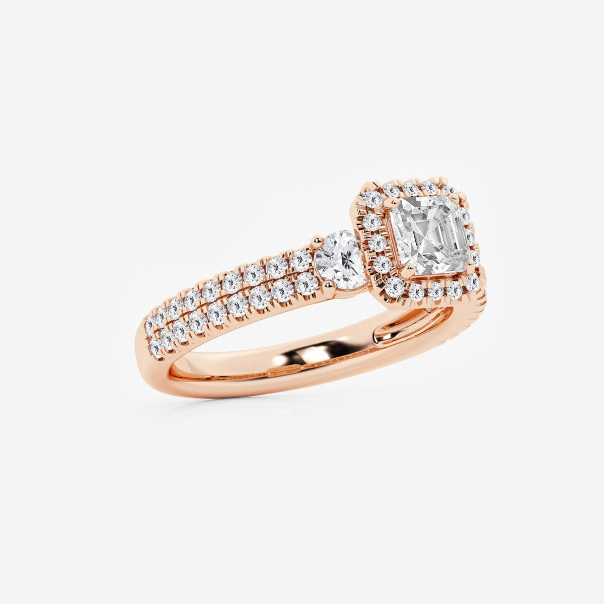 Adriana - Double Row Halo Engagement Ring