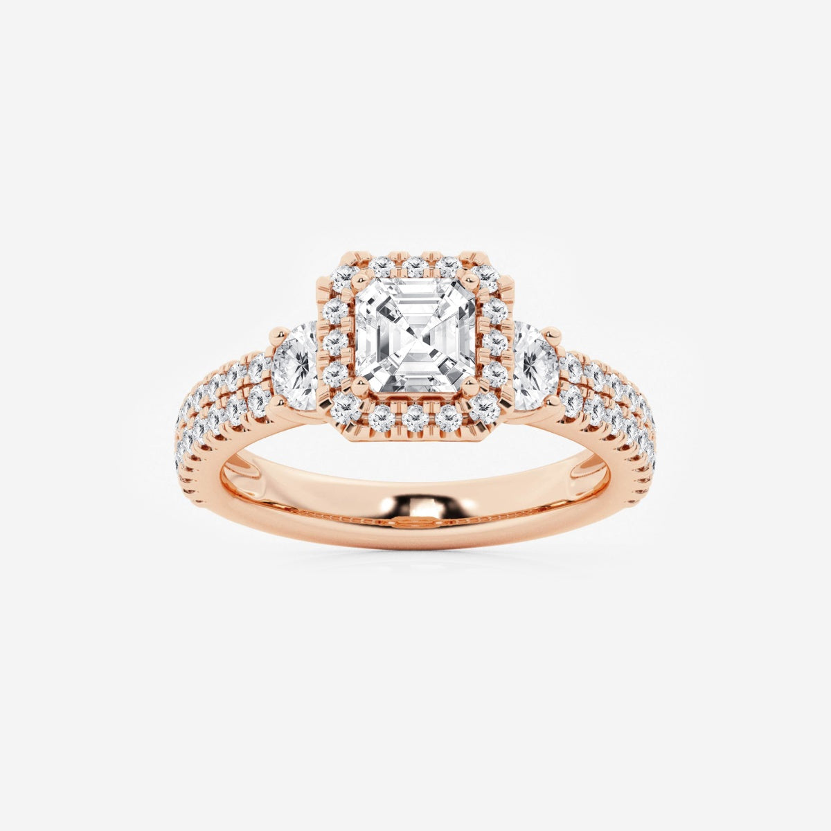 Adriana - Double Row Halo Engagement Ring
