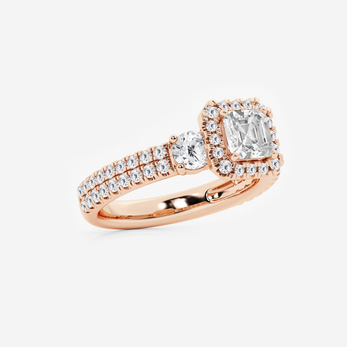 Adriana - Double Row Halo Engagement Ring