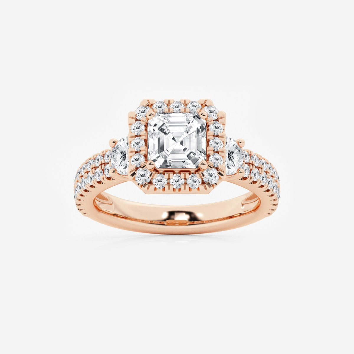 Adriana - Double Row Halo Engagement Ring