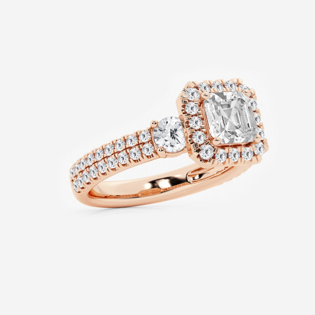 Adriana - Double Row Halo Engagement Ring