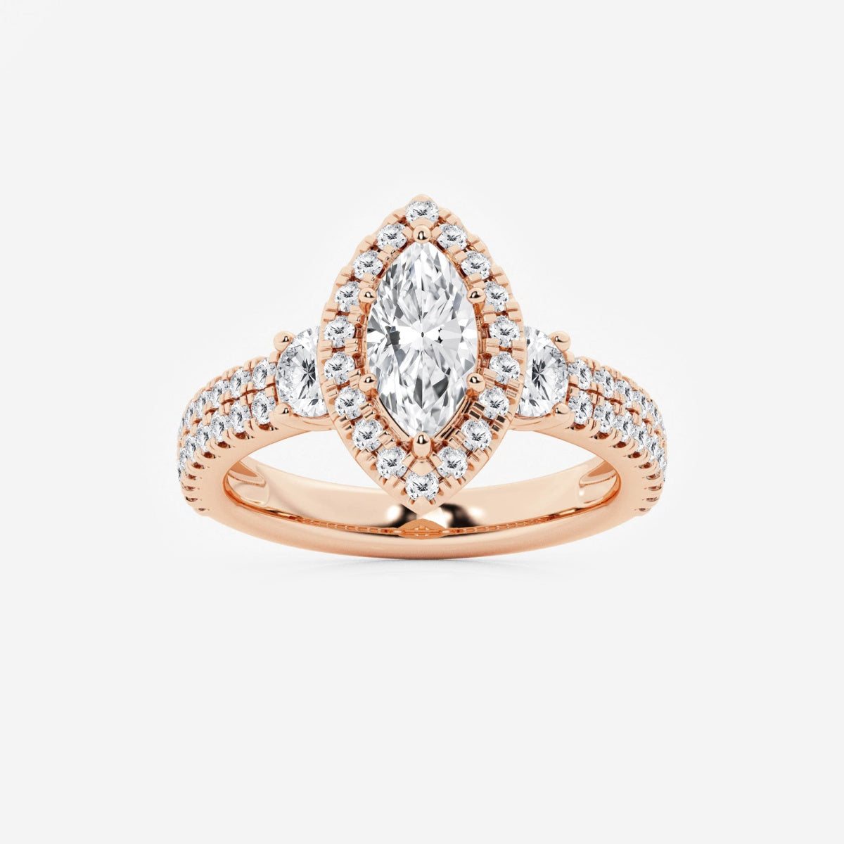Adriana - Double Row Halo Engagement Ring