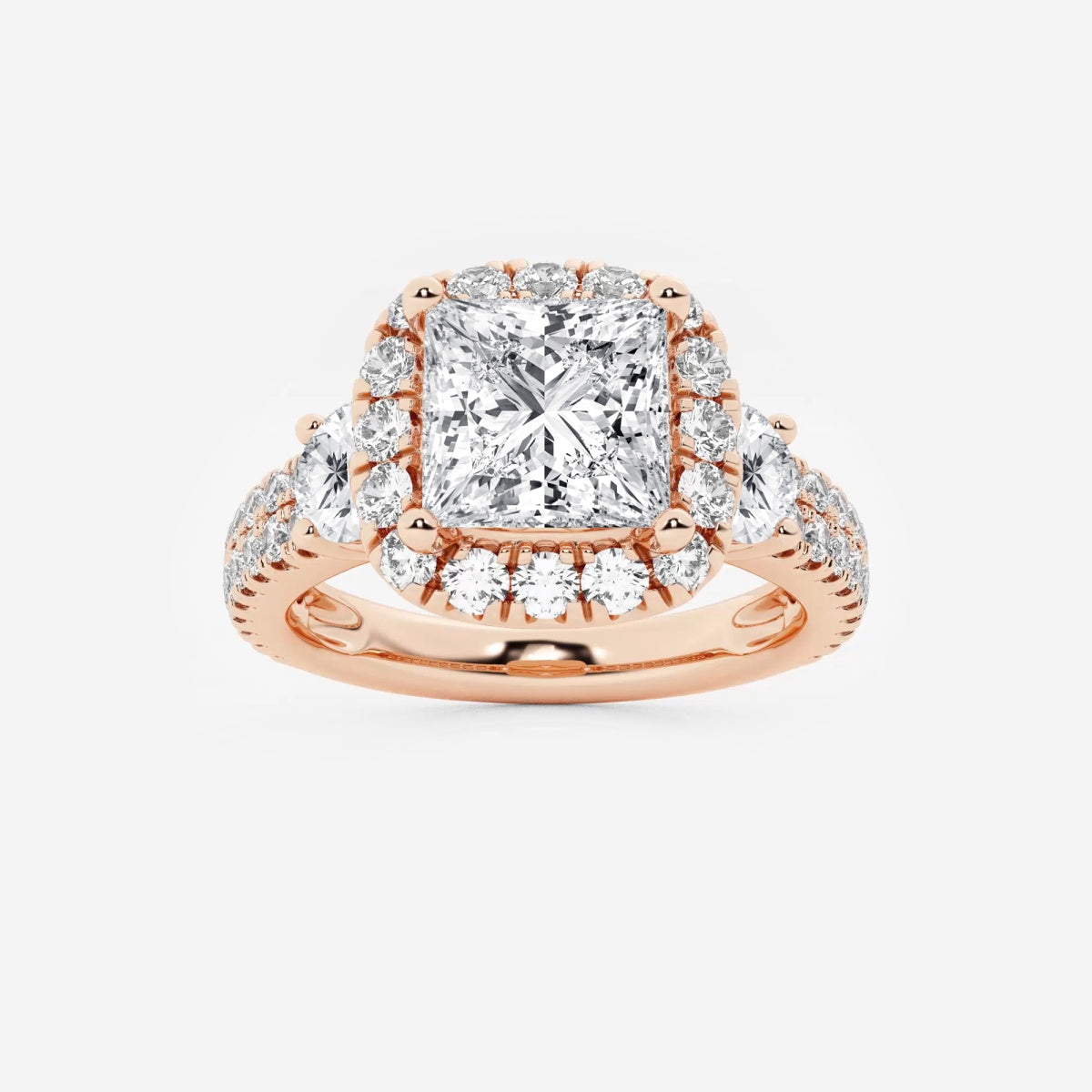 Adriana - Double Row Halo Engagement Ring
