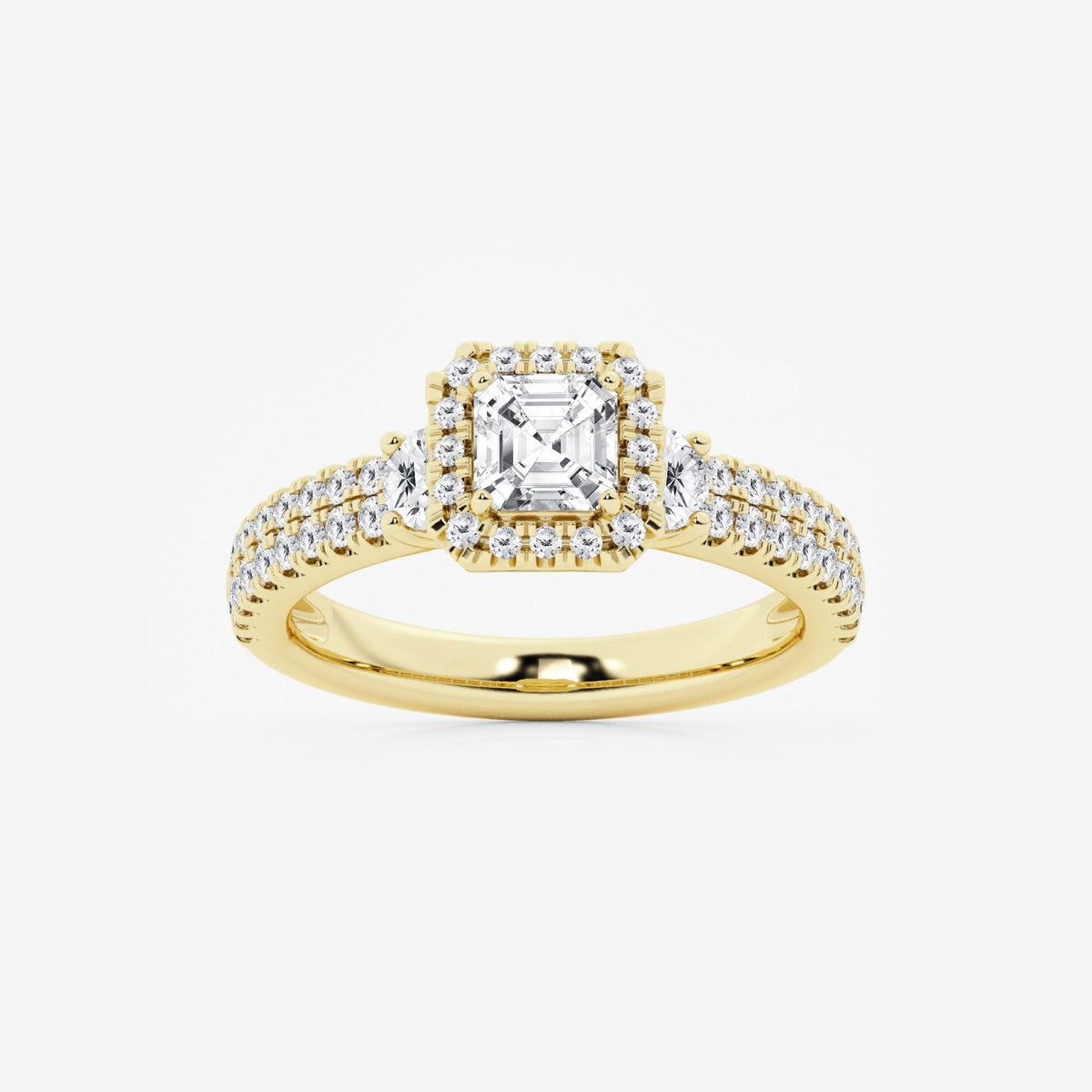 Adriana - Double Row Halo Engagement Ring