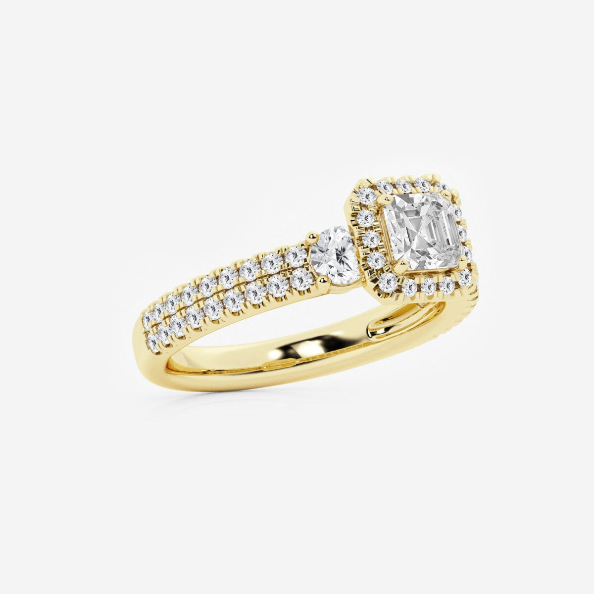 Adriana - Double Row Halo Engagement Ring