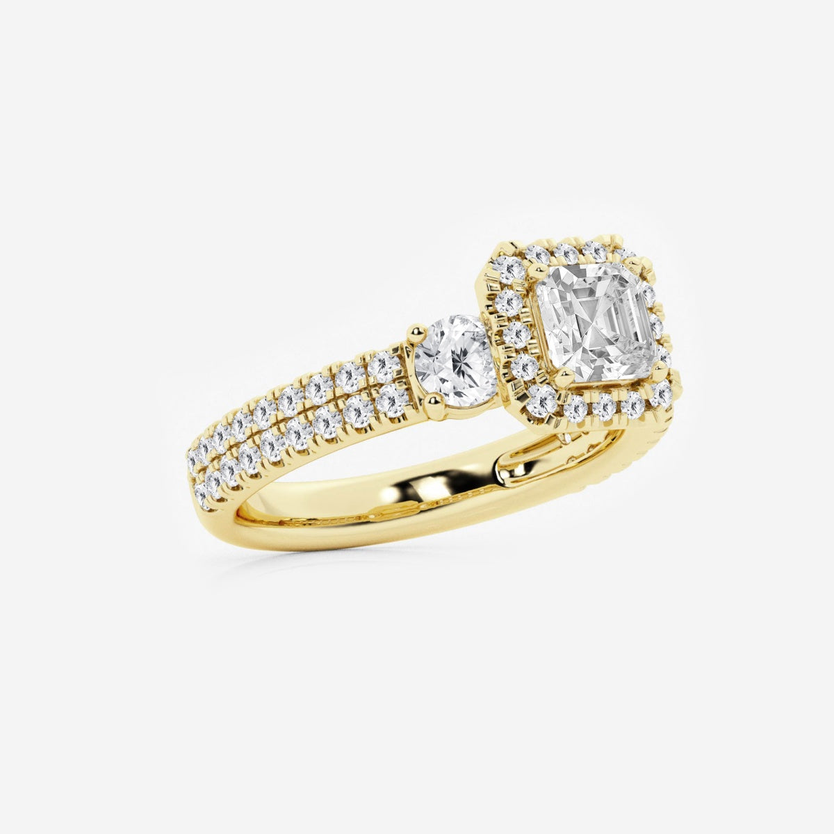 Adriana - Double Row Halo Engagement Ring