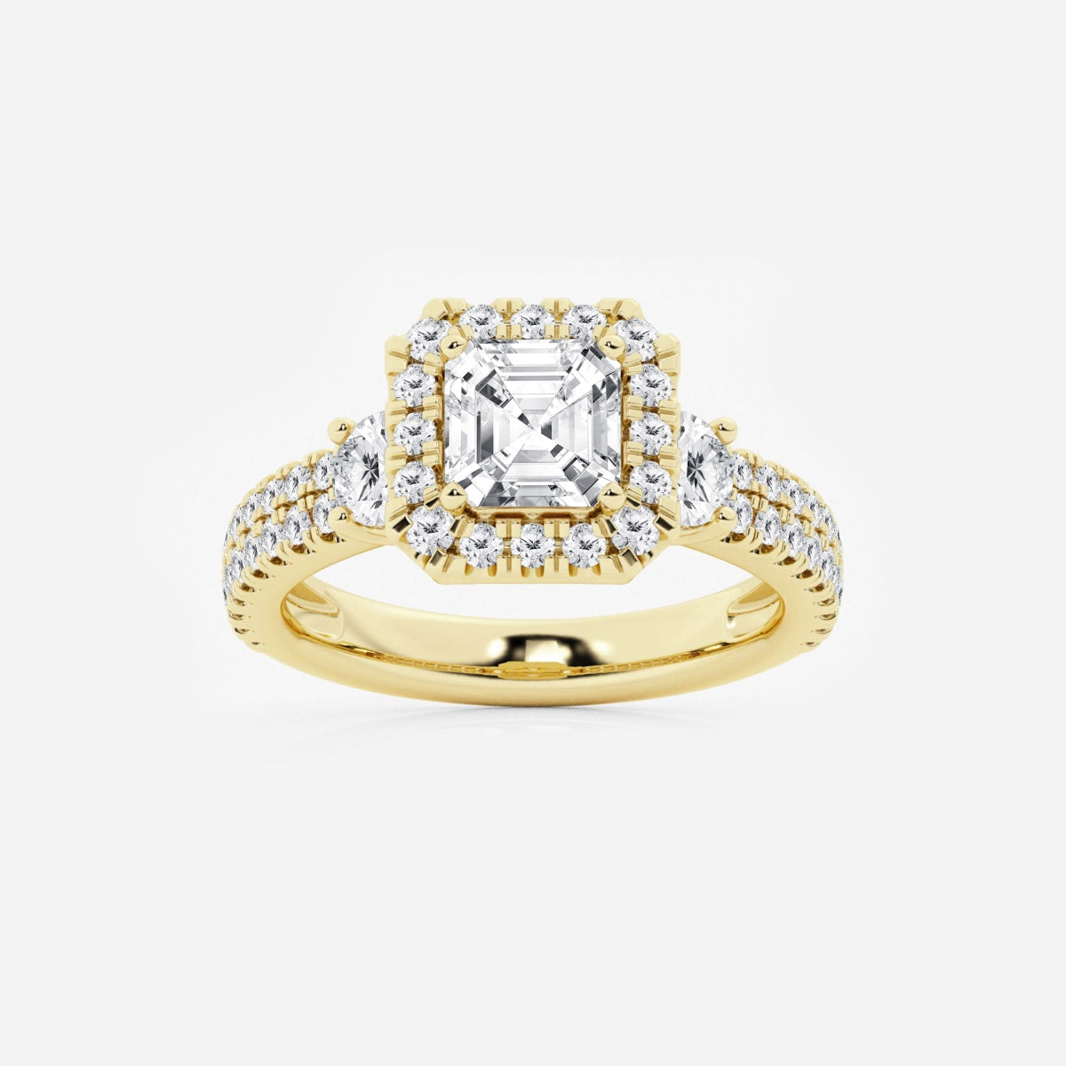 Adriana - Double Row Halo Engagement Ring