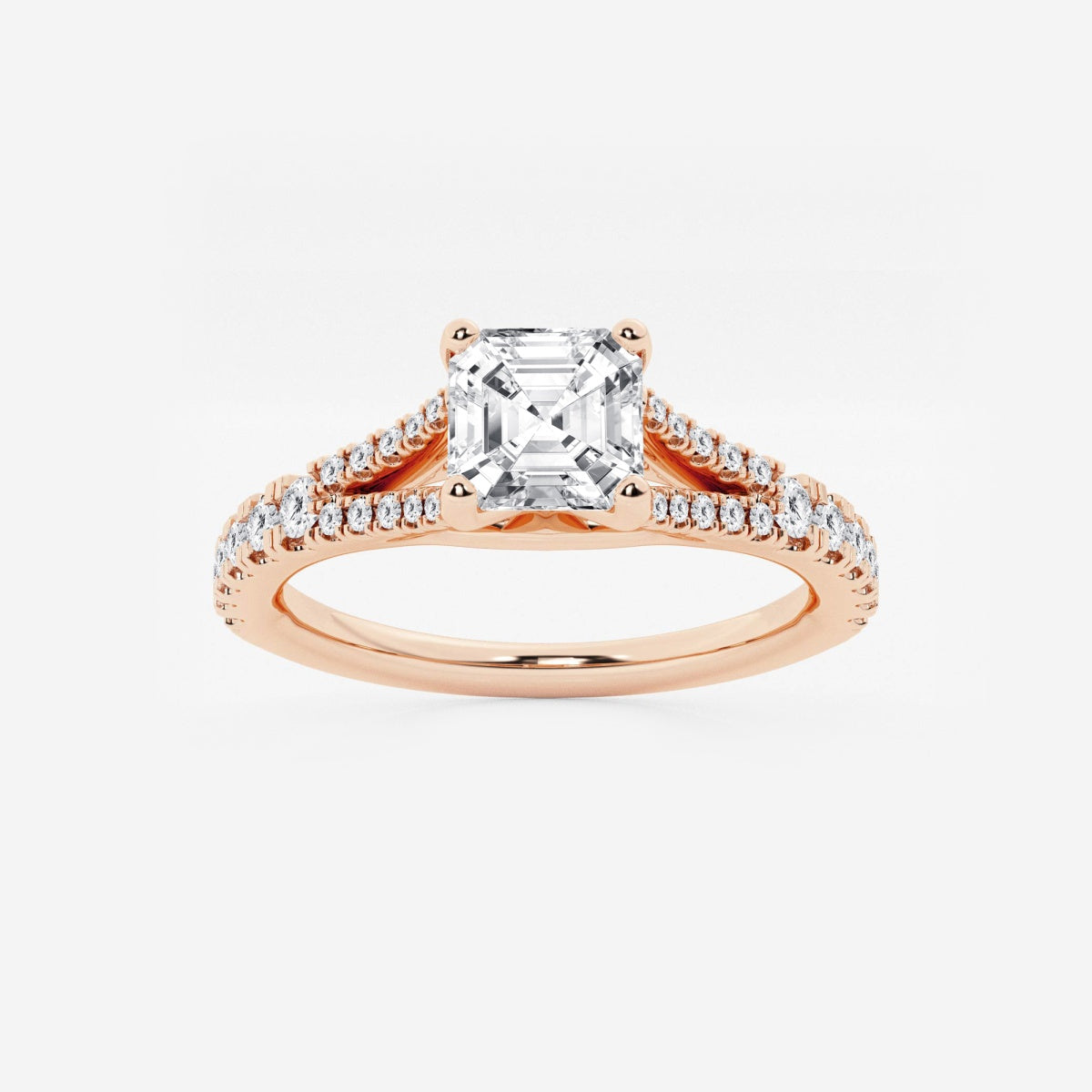 Amelia - Split Shank Side Stones Engagement Ring
