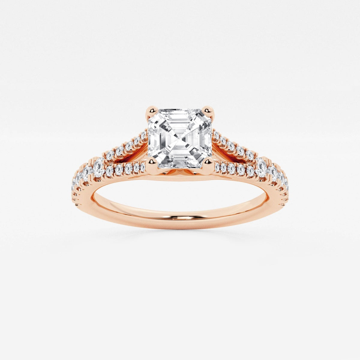 Amelia - Split Shank Side Stones Engagement Ring