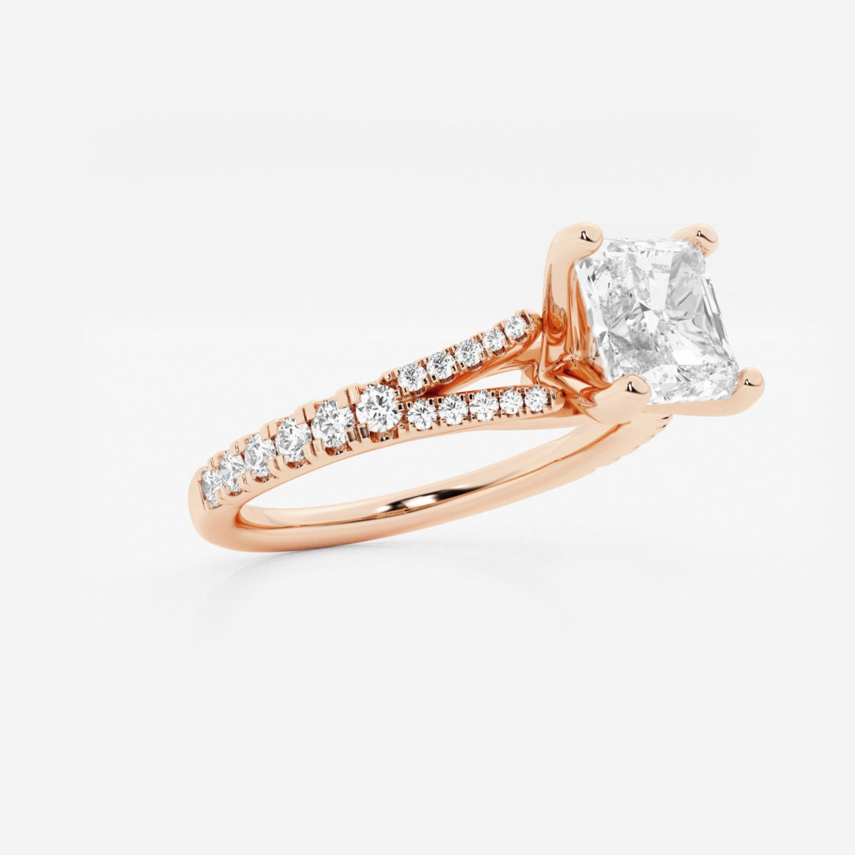 Amelia - Split Shank Side Stones Engagement Ring