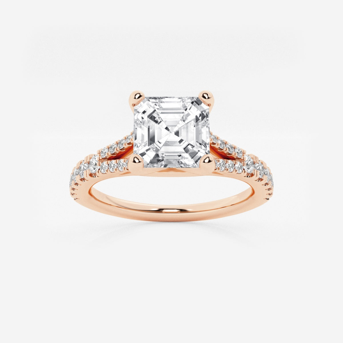 Amelia - Split Shank Side Stones Engagement Ring