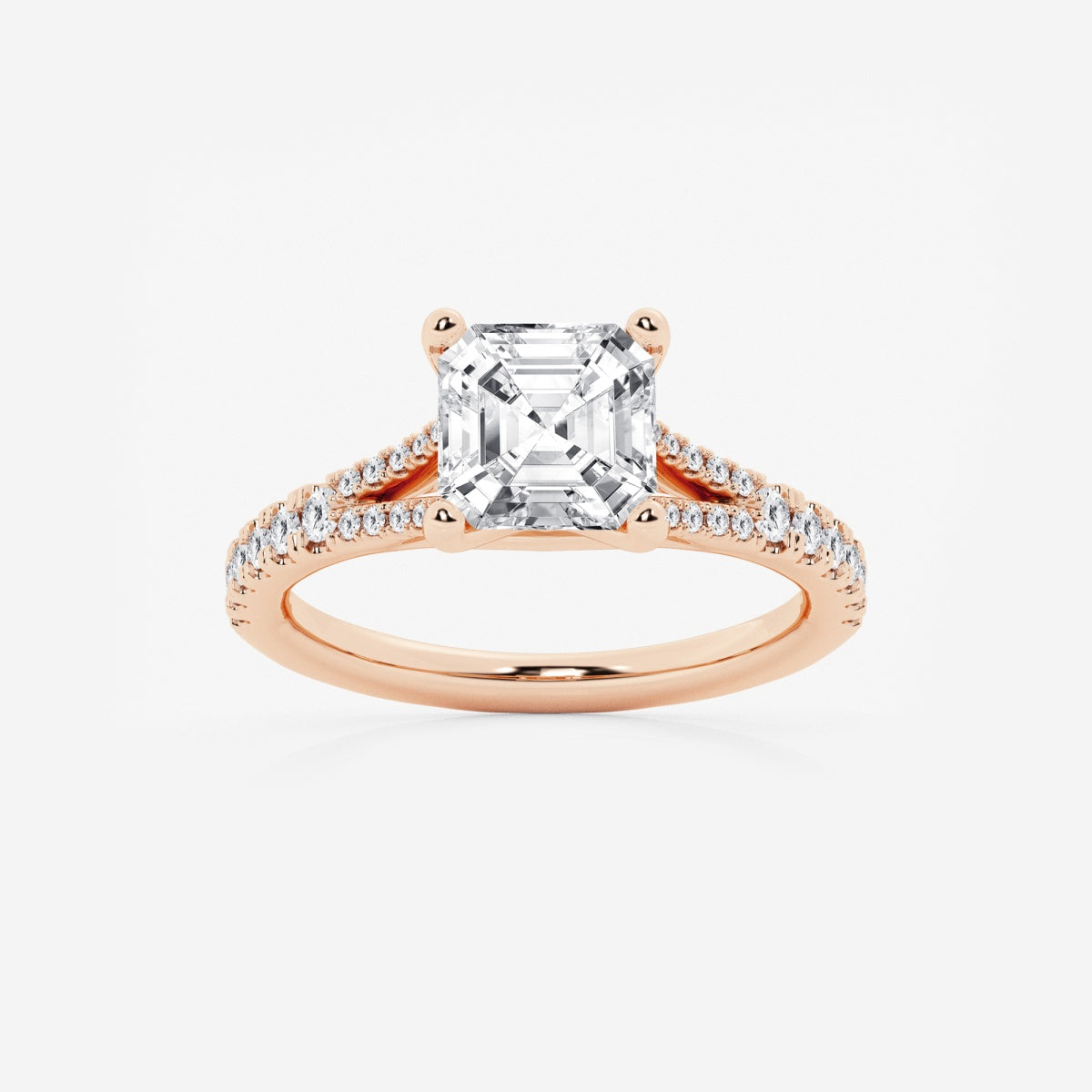 Amelia - Split Shank Side Stones Engagement Ring