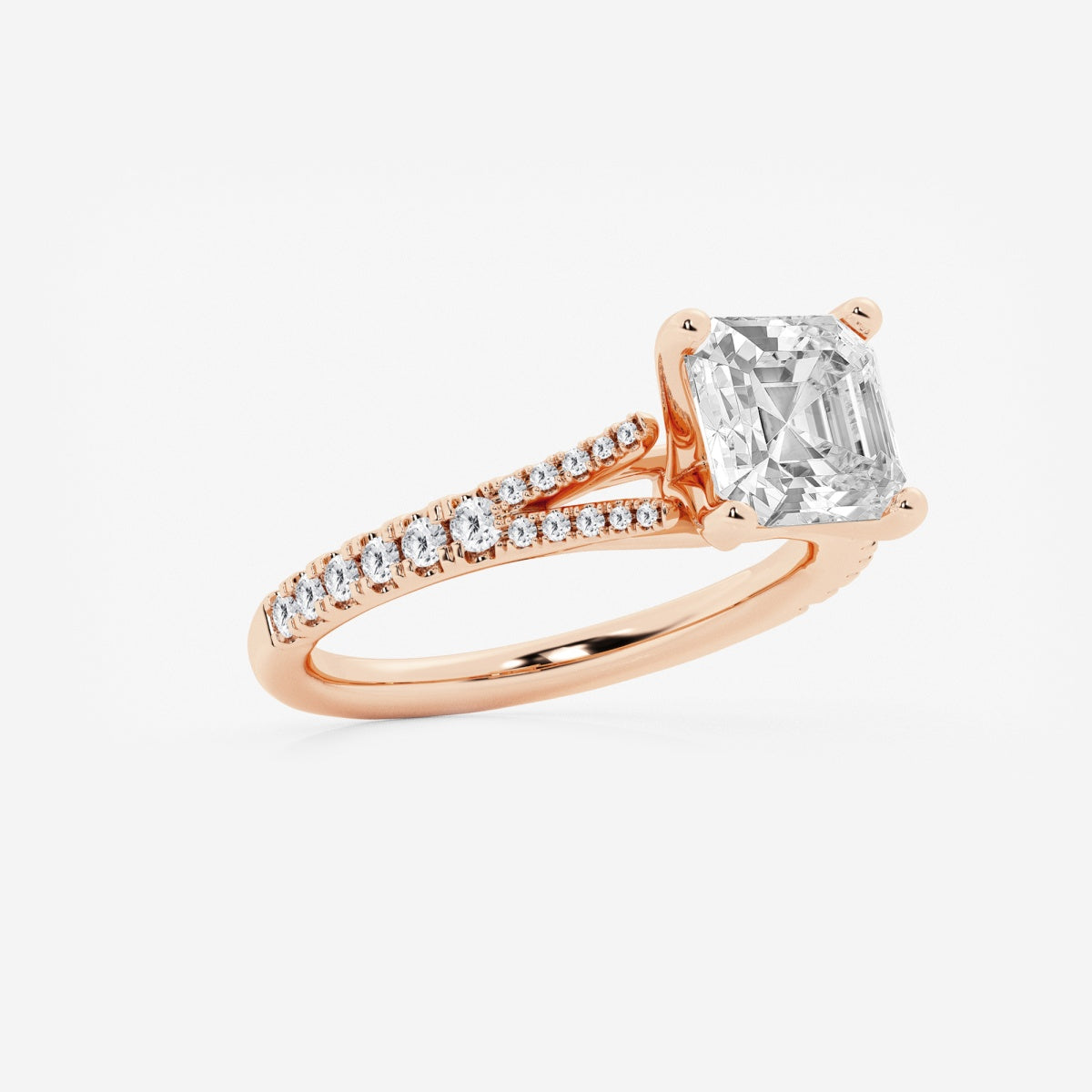 Amelia - Split Shank Side Stones Engagement Ring