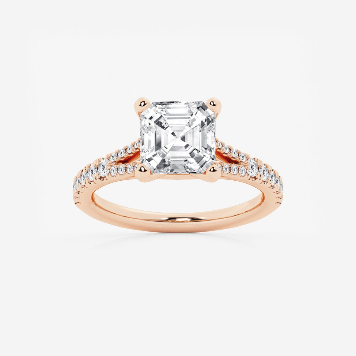 Amelia - Split Shank Side Stones Engagement Ring