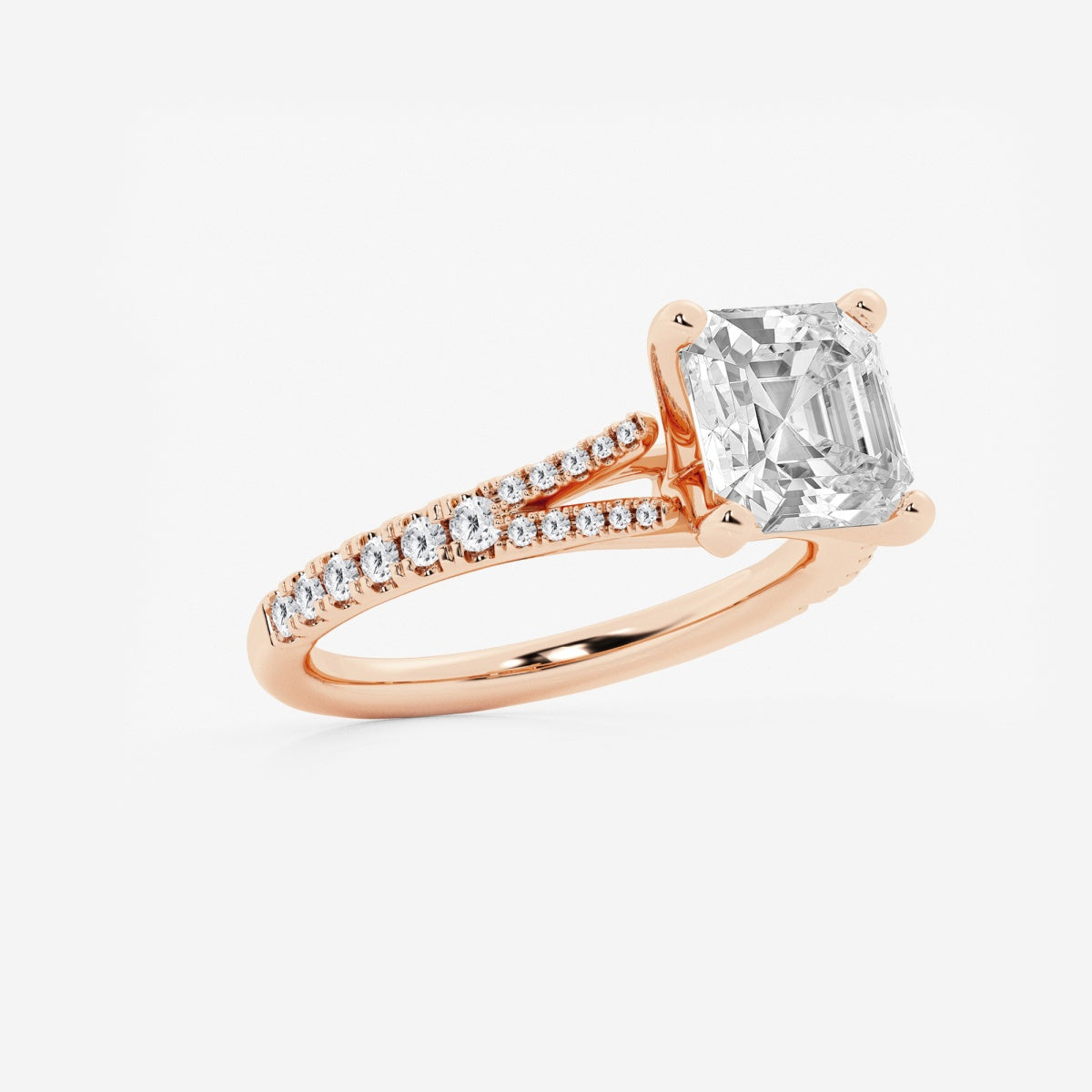 Amelia - Split Shank Side Stones Engagement Ring