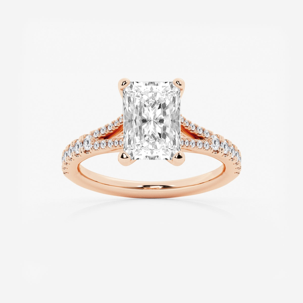 Amelia - Split Shank Side Stones Engagement Ring