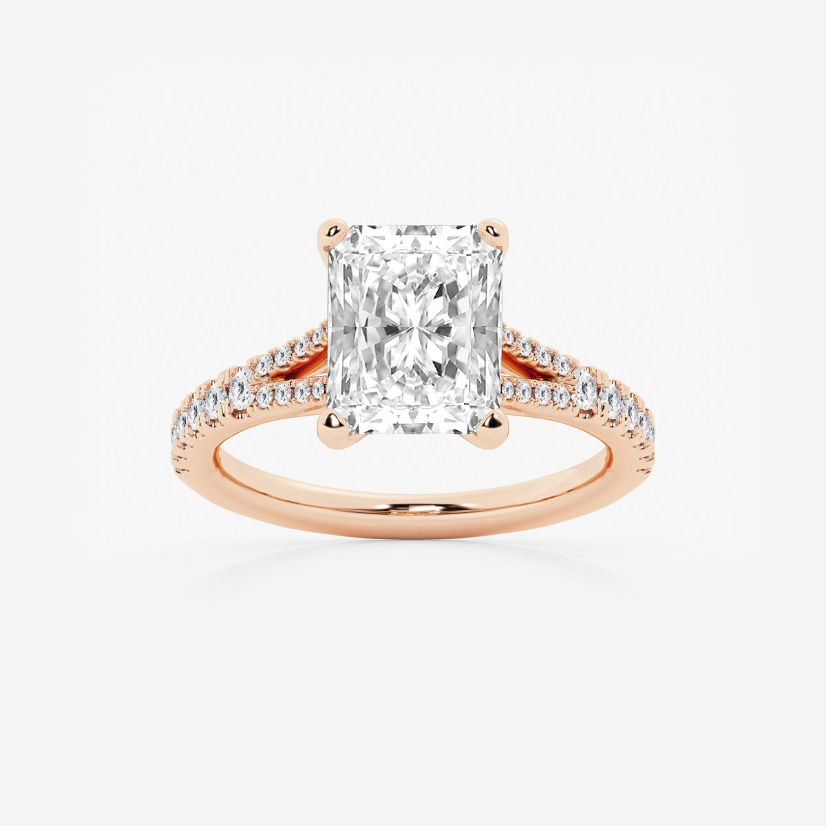 Amelia - Split Shank Side Stones Engagement Ring