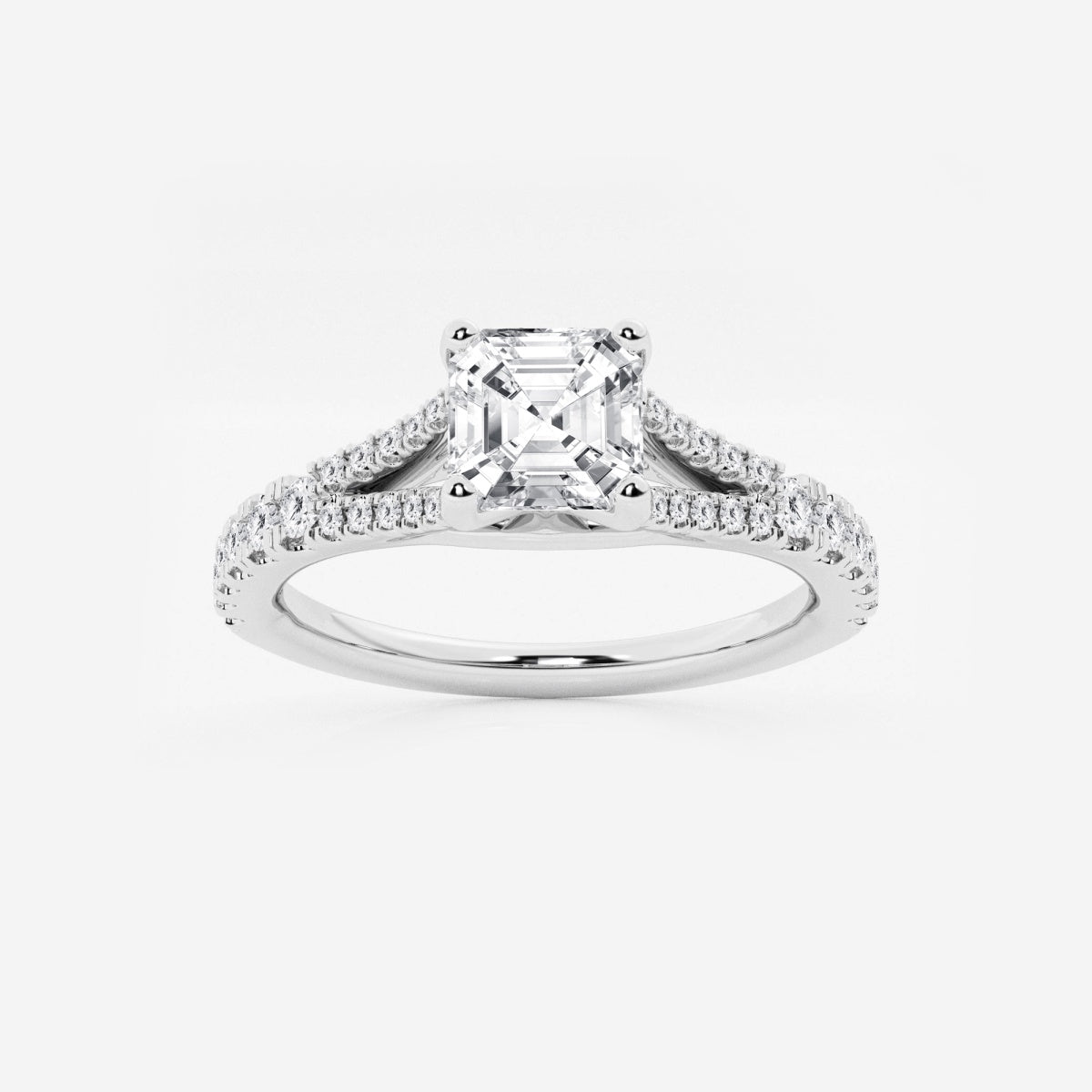 Amelia - Split Shank Side Stones Engagement Ring