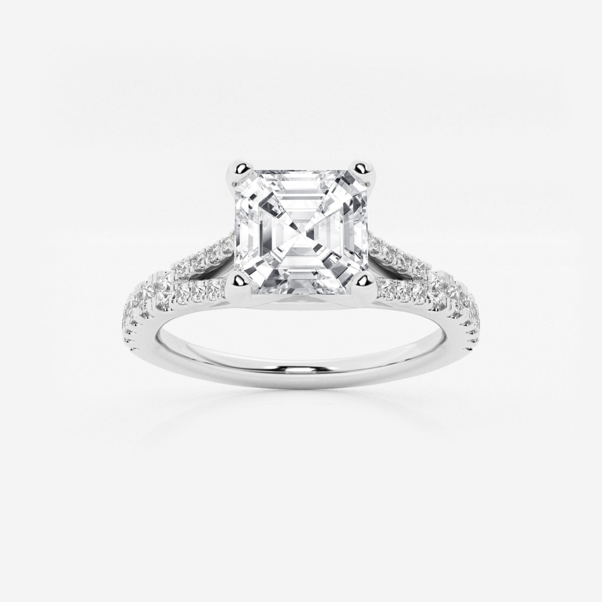 Amelia - Split Shank Side Stones Engagement Ring
