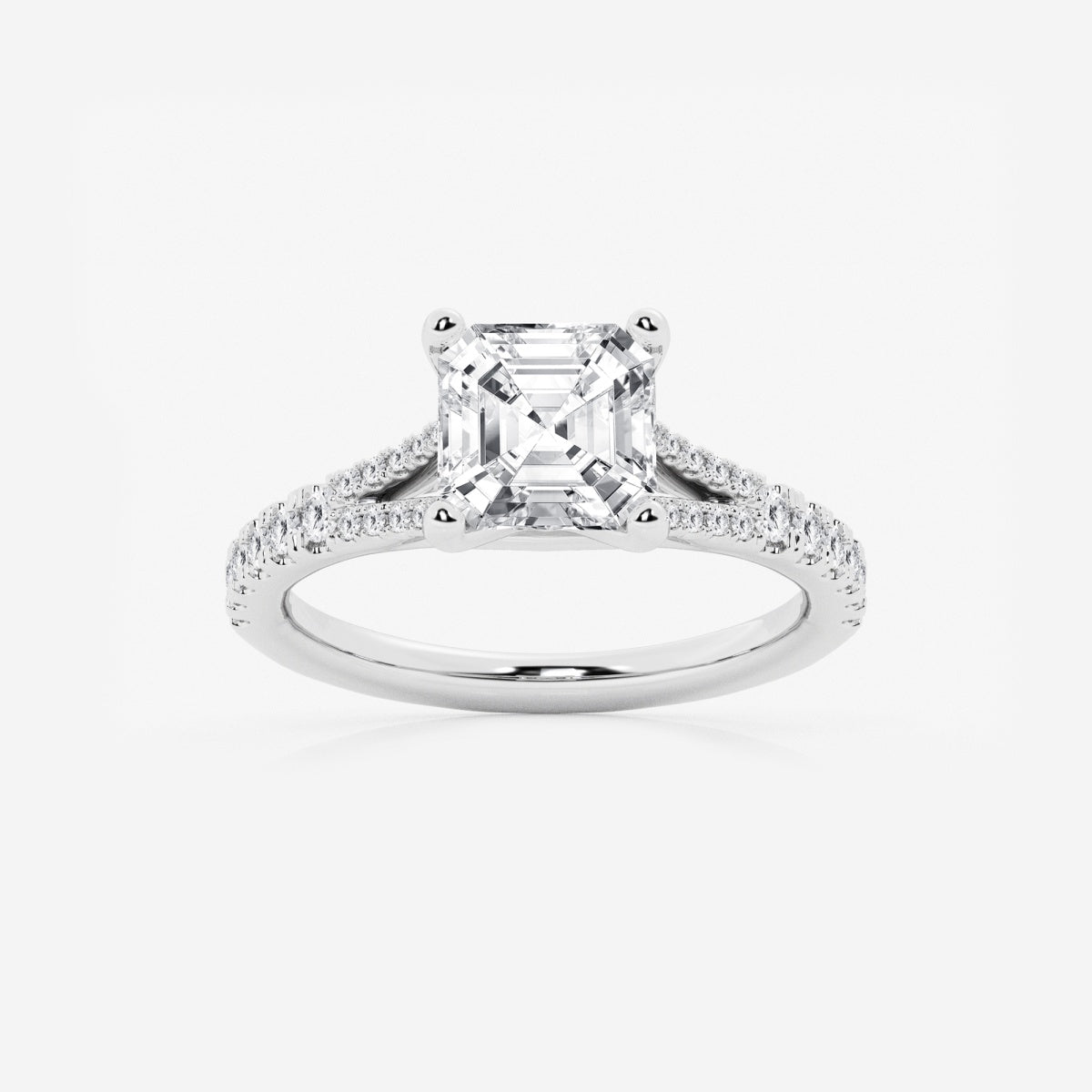 Amelia - Split Shank Side Stones Engagement Ring