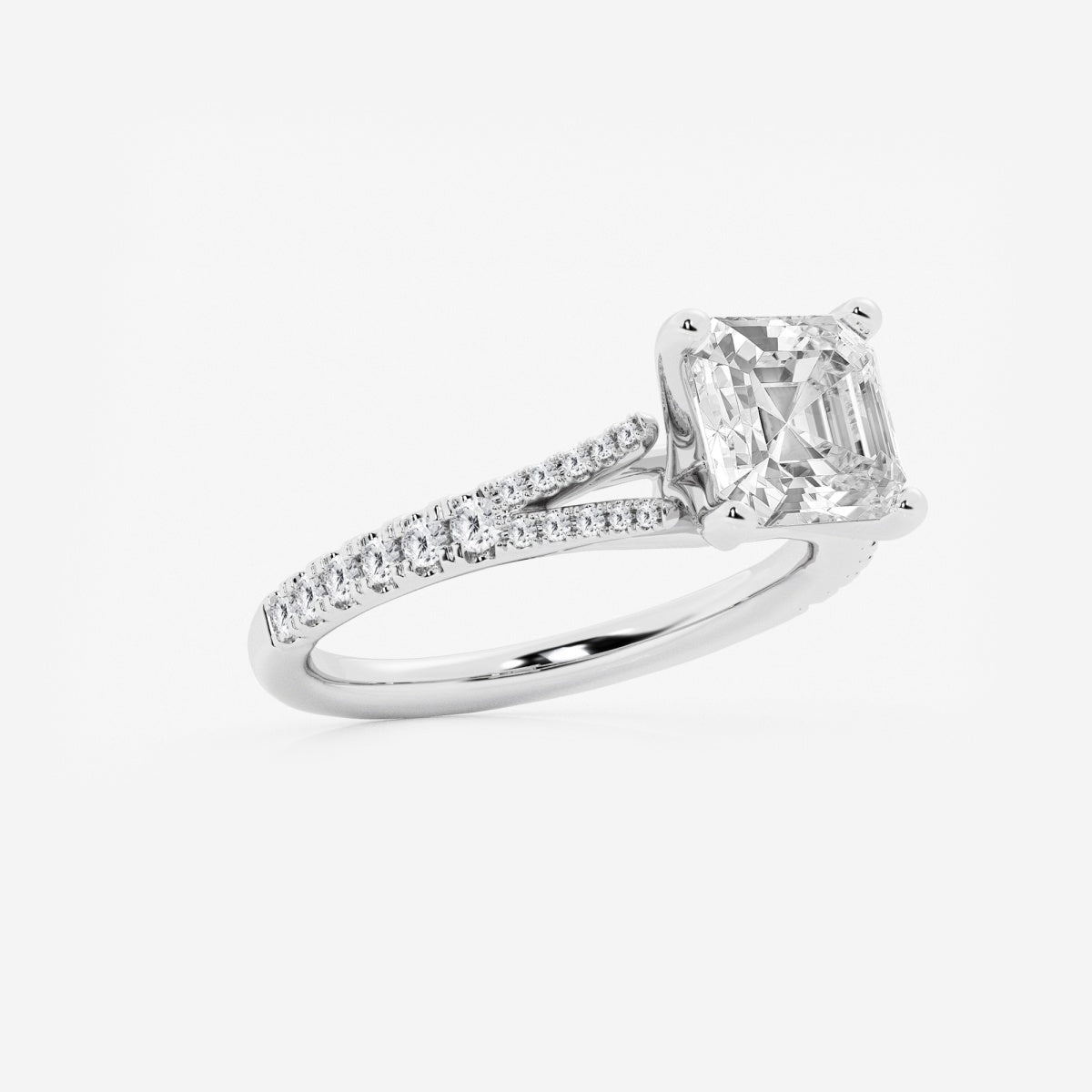Amelia - Split Shank Side Stones Engagement Ring
