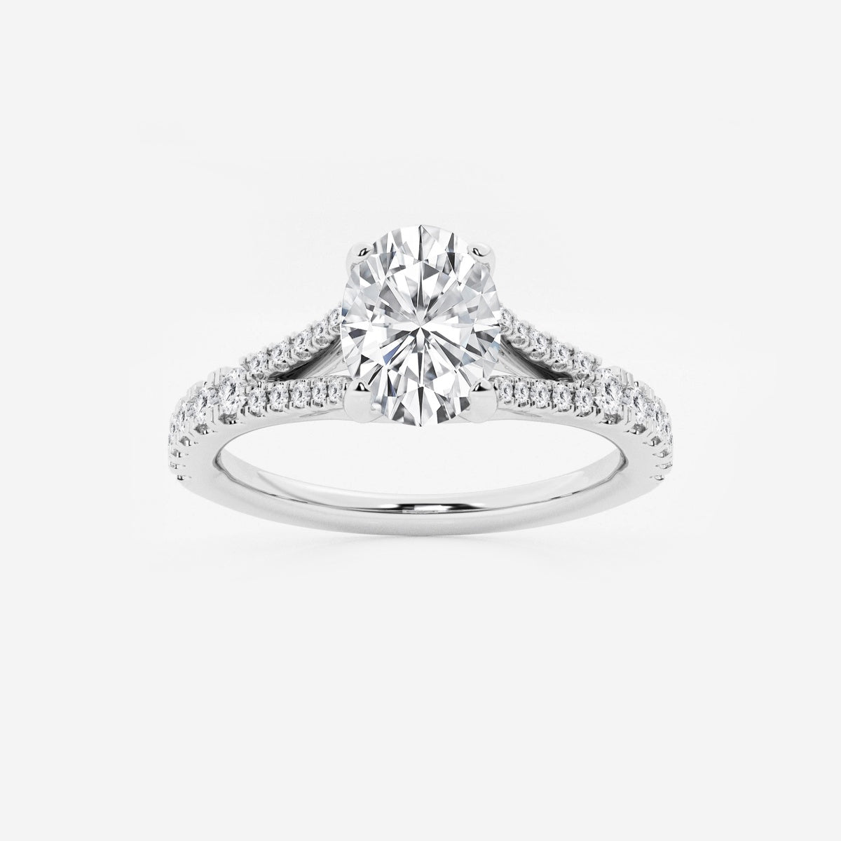 Amelia - Split Shank Side Stones Engagement Ring