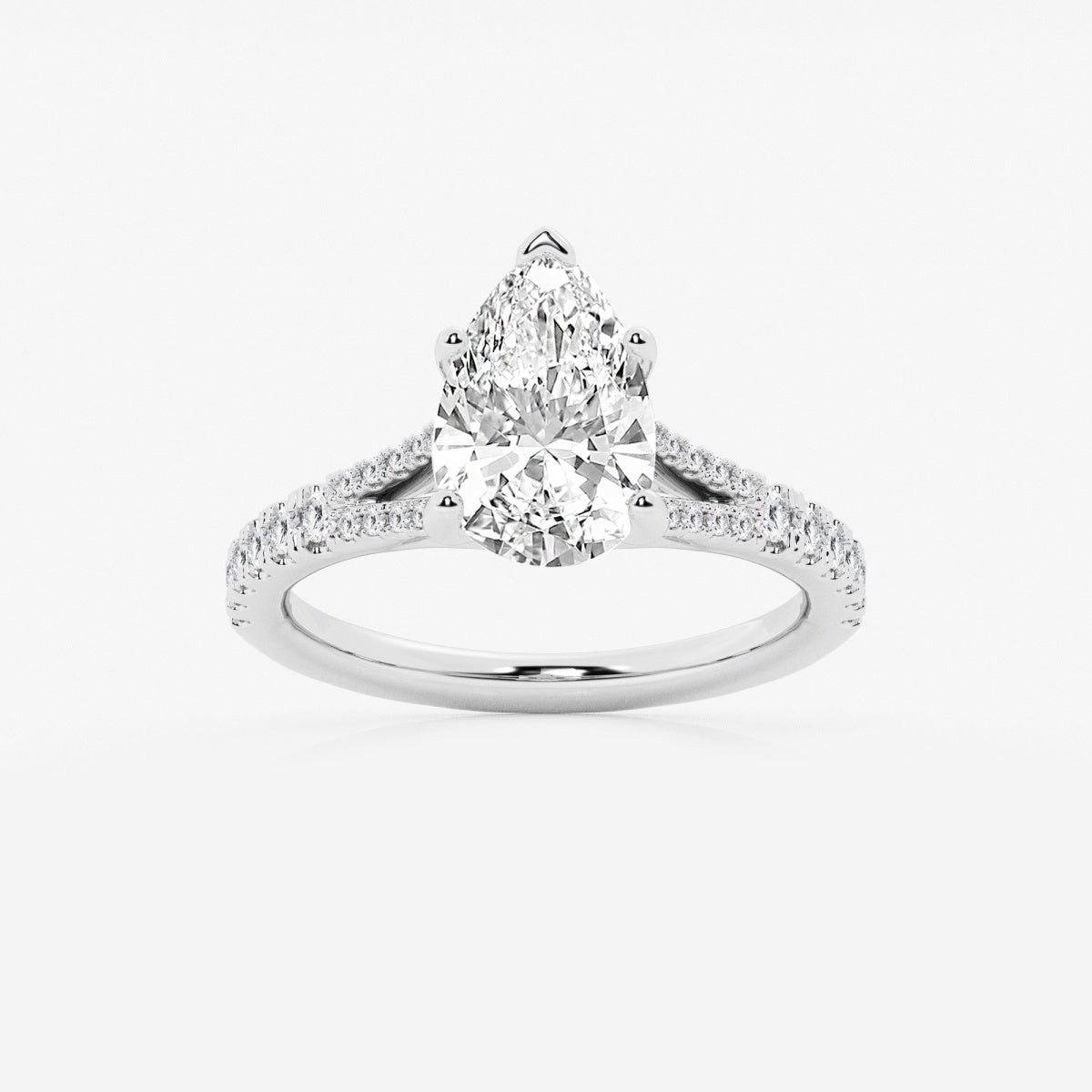 Amelia - Split Shank Side Stones Engagement Ring