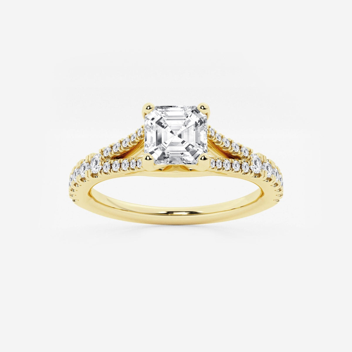 Amelia - Split Shank Side Stones Engagement Ring