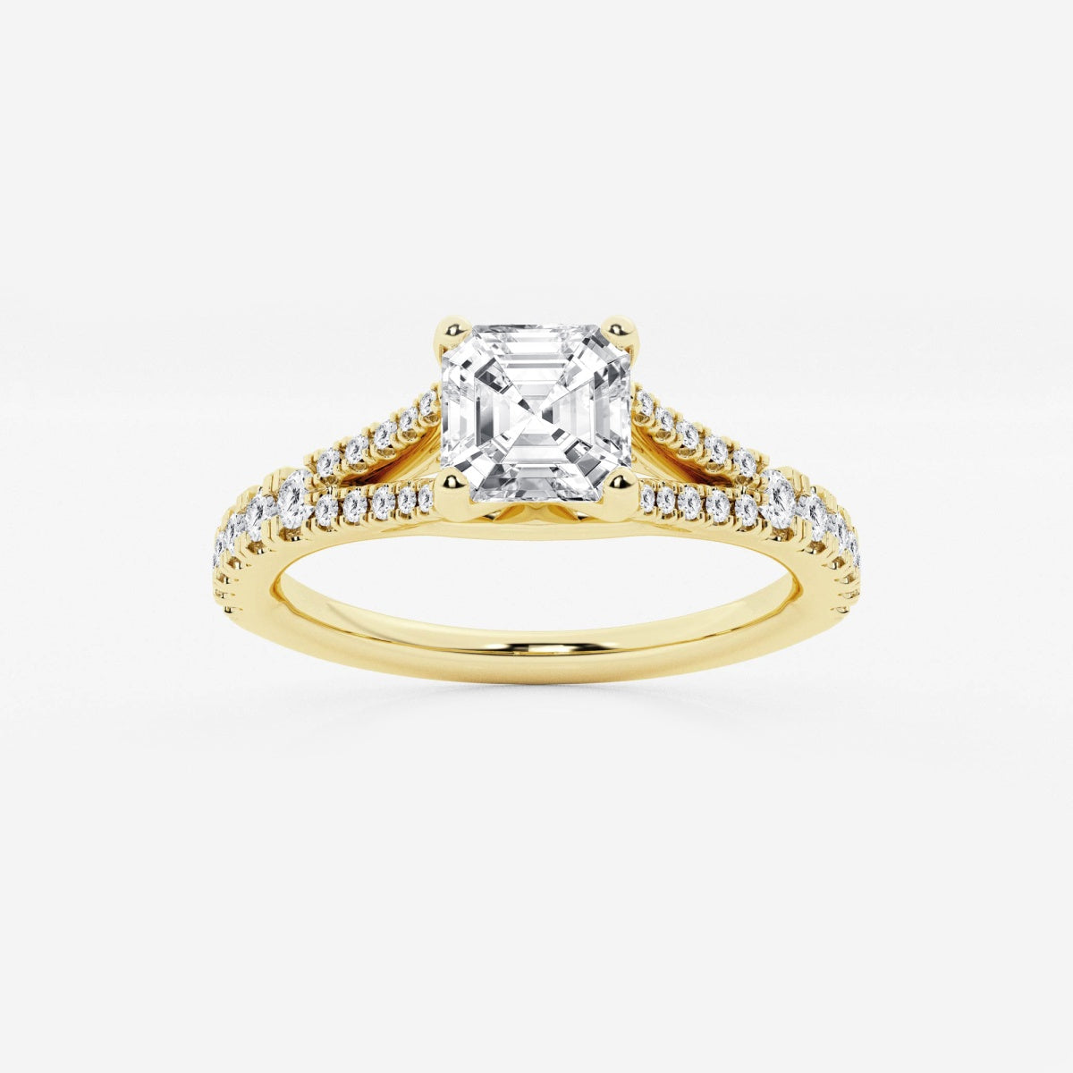 Amelia - Split Shank Side Stones Engagement Ring