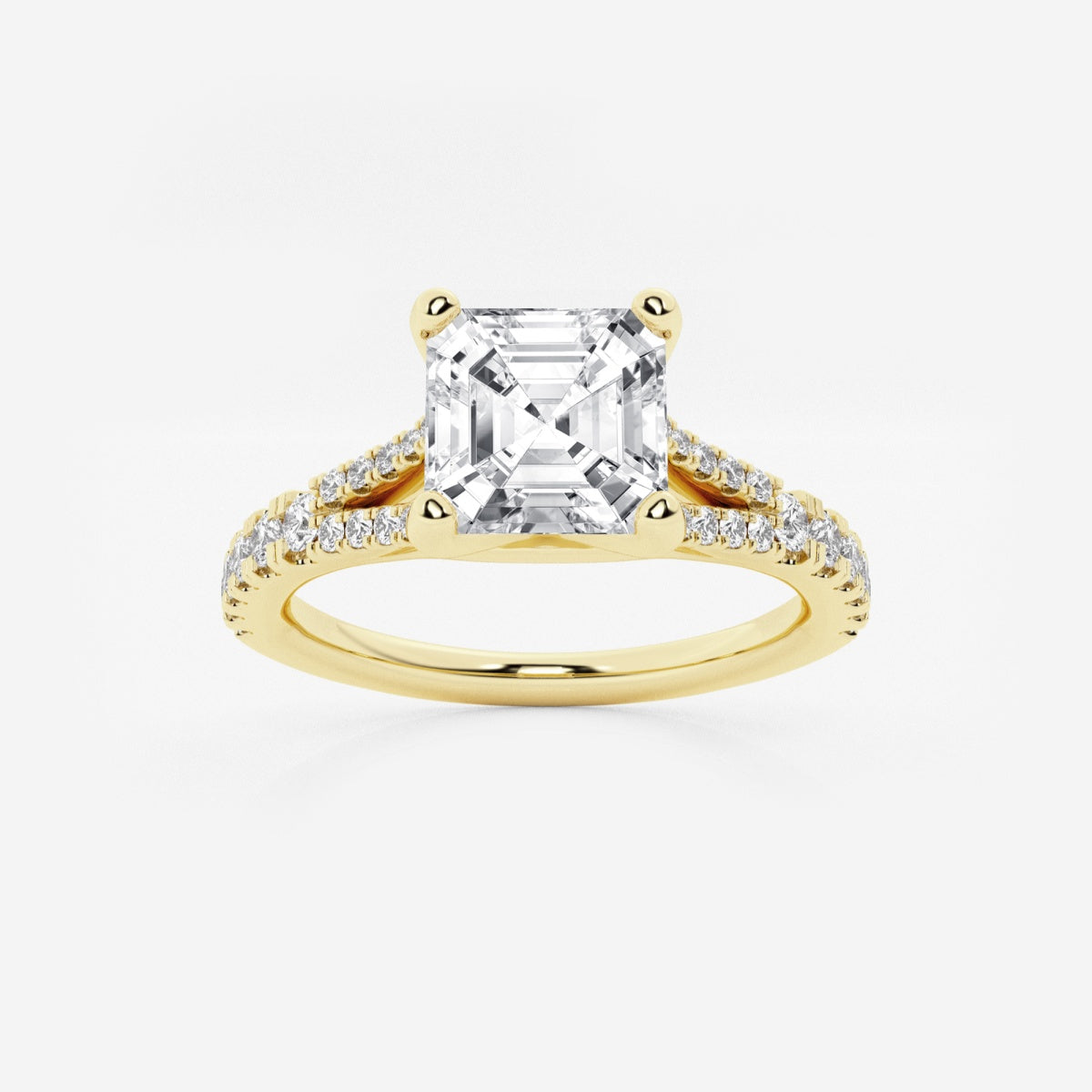 Amelia - Split Shank Side Stones Engagement Ring