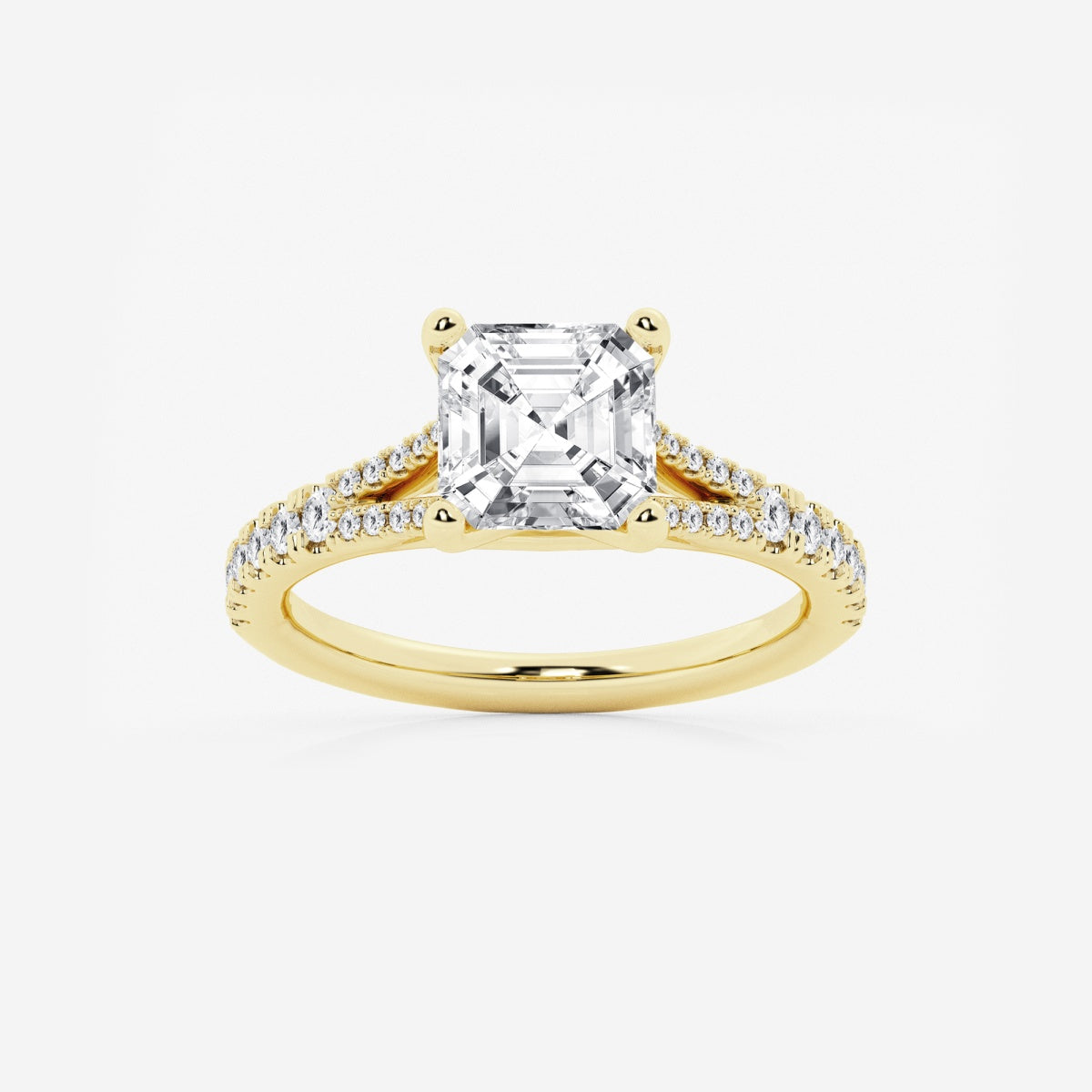 Amelia - Split Shank Side Stones Engagement Ring