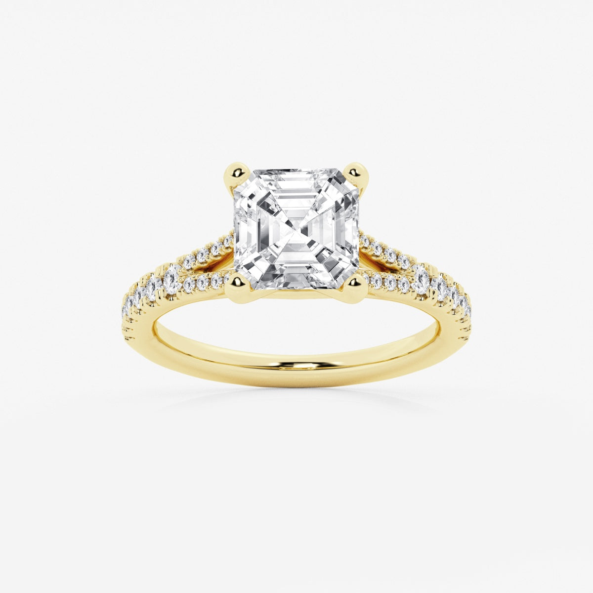 Amelia - Split Shank Side Stones Engagement Ring