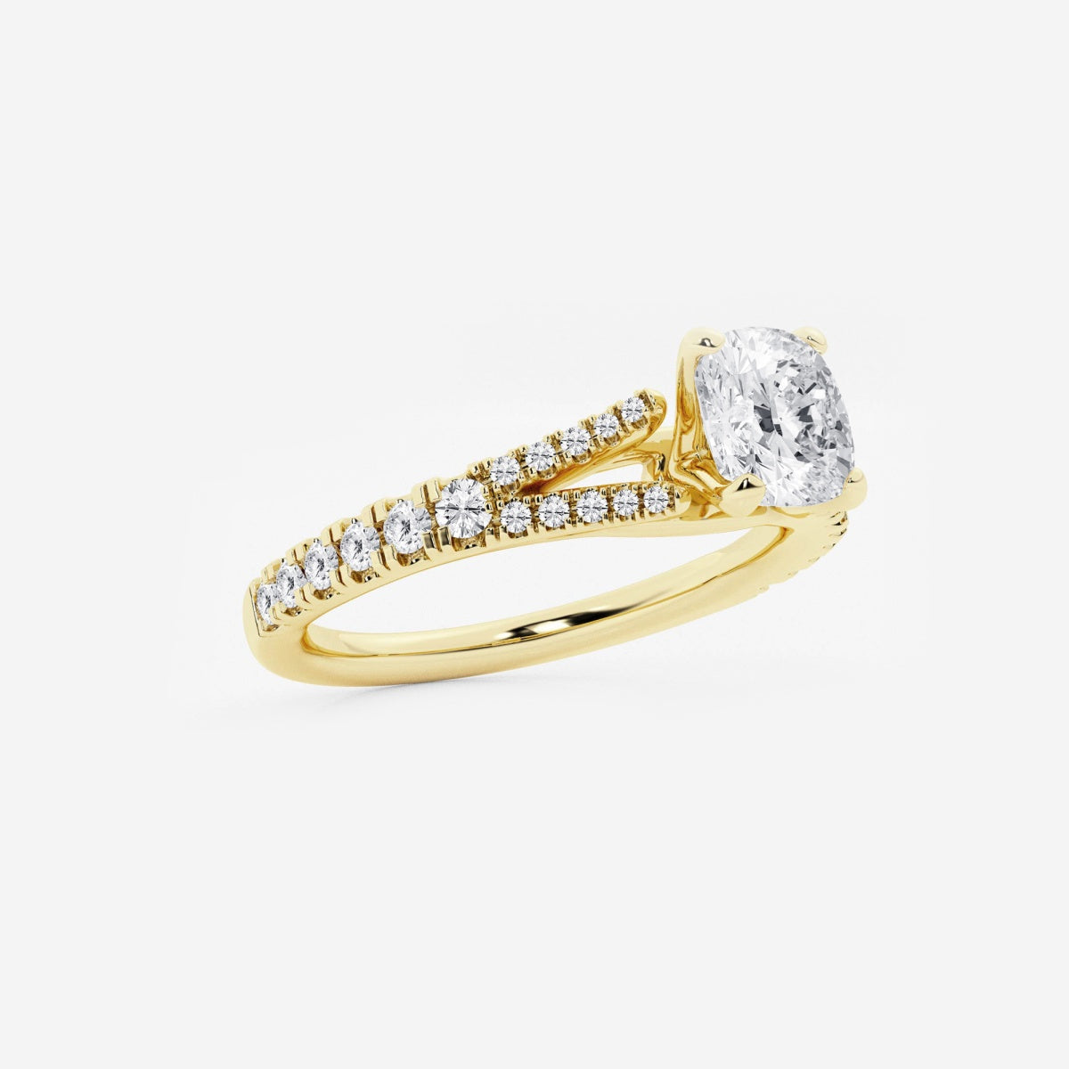 Amelia - Split Shank Side Stones Engagement Ring