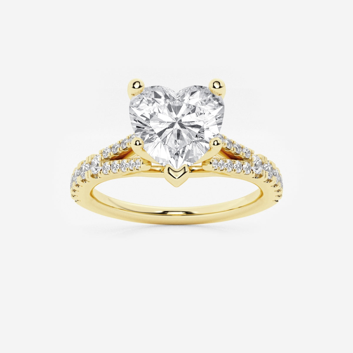 Amelia - Split Shank Side Stones Engagement Ring