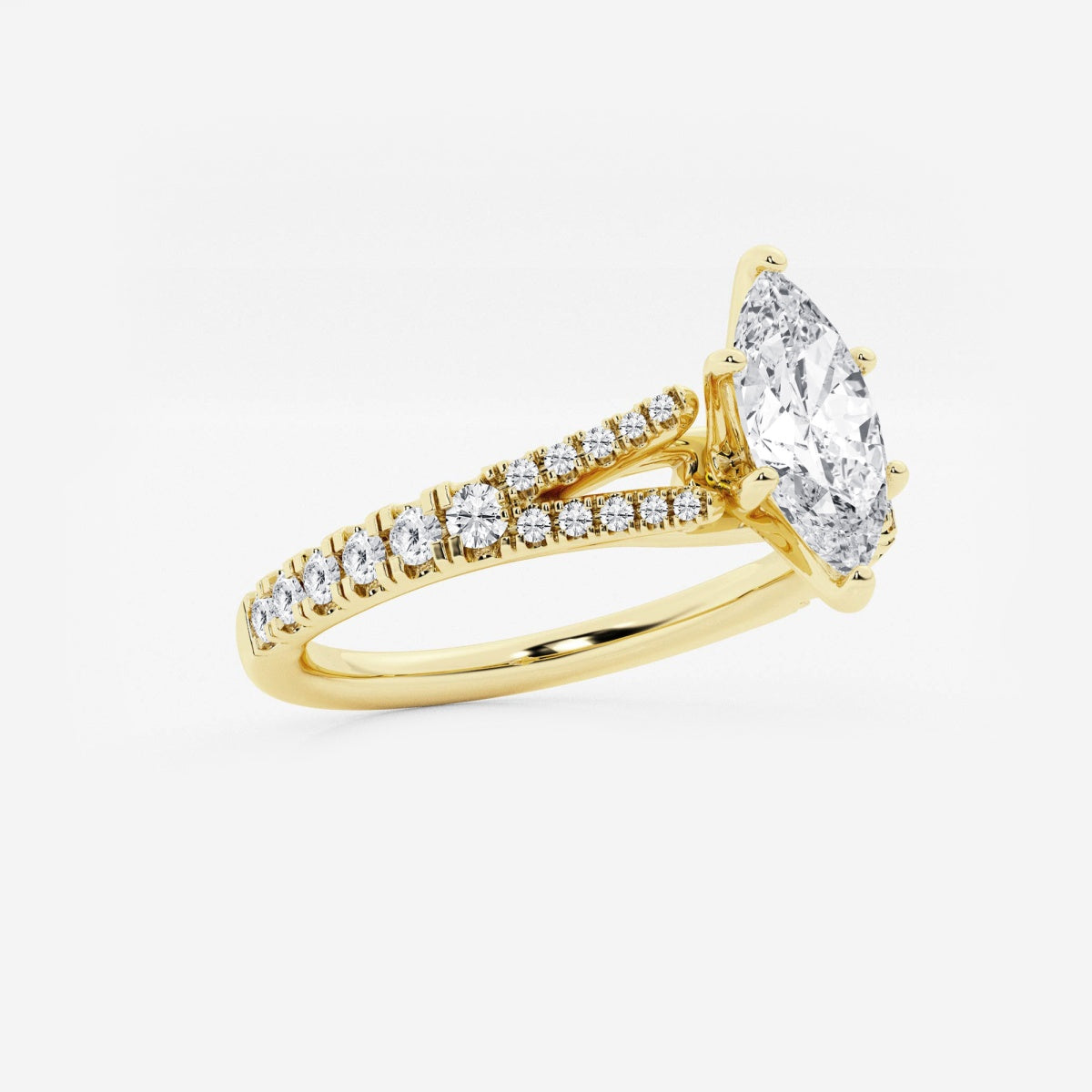 Amelia - Split Shank Side Stones Engagement Ring