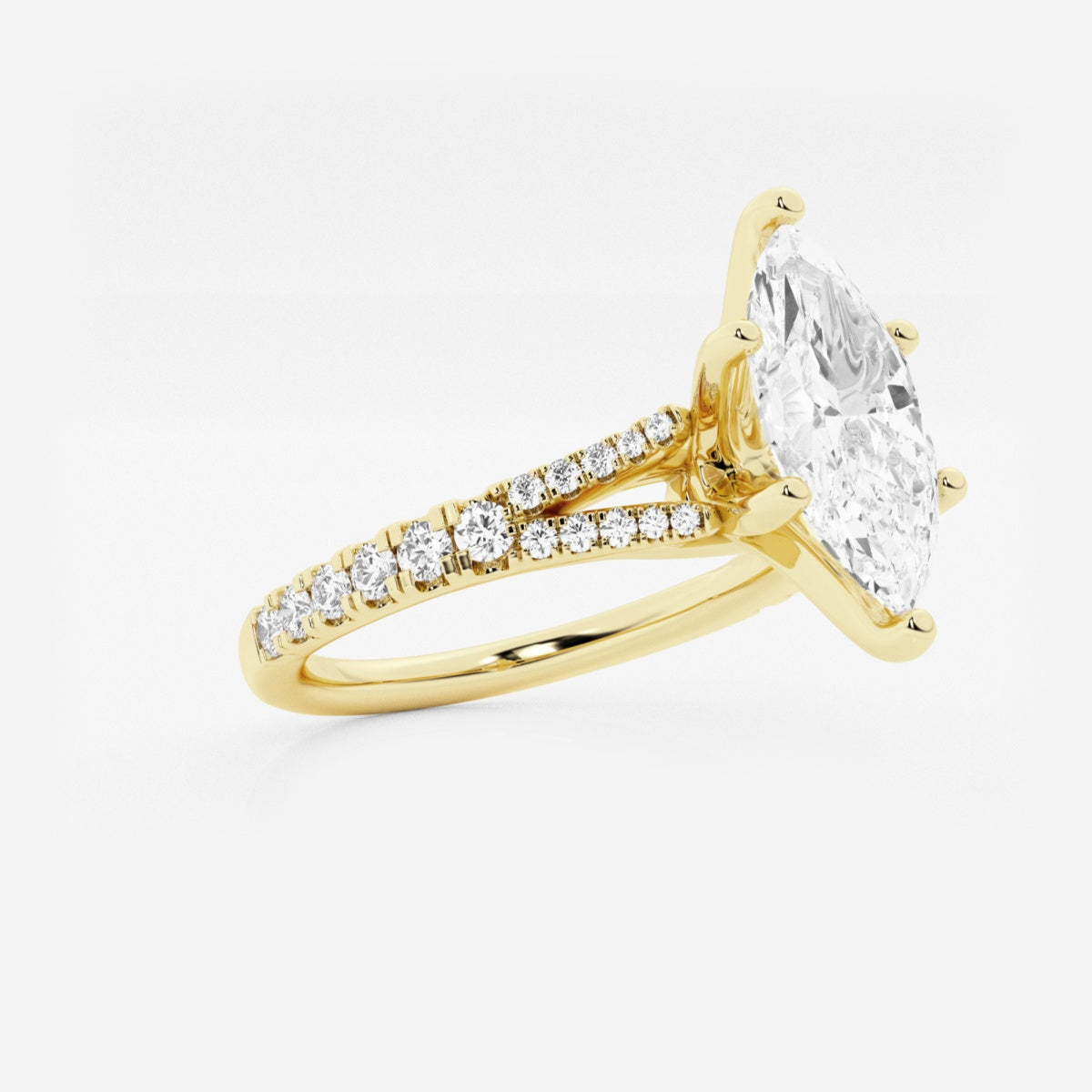 Amelia - Split Shank Side Stones Engagement Ring
