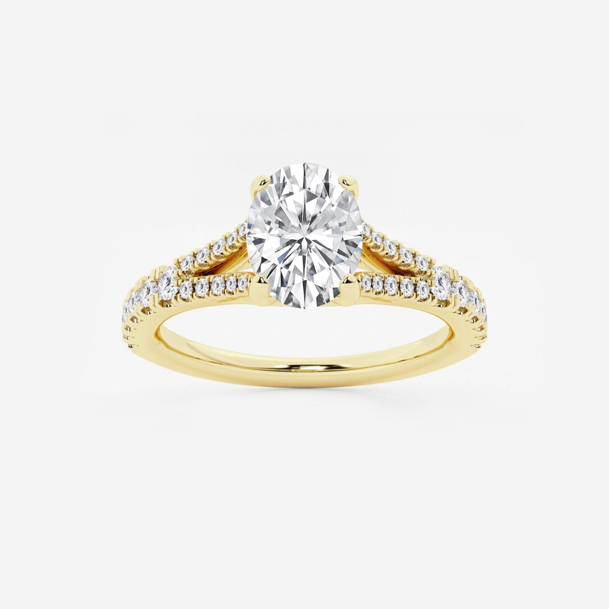Amelia - Split Shank Side Stones Engagement Ring