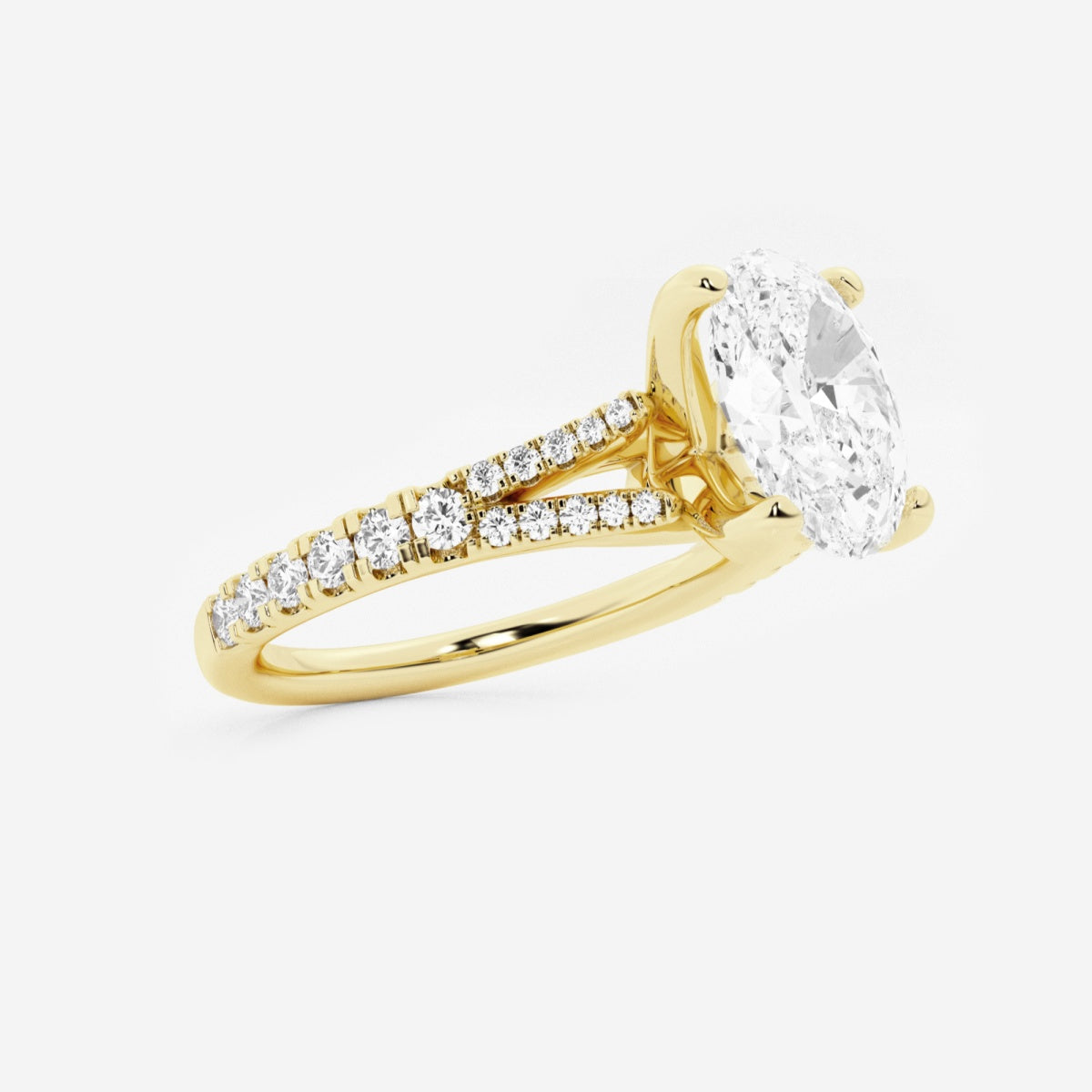 Amelia - Split Shank Side Stones Engagement Ring