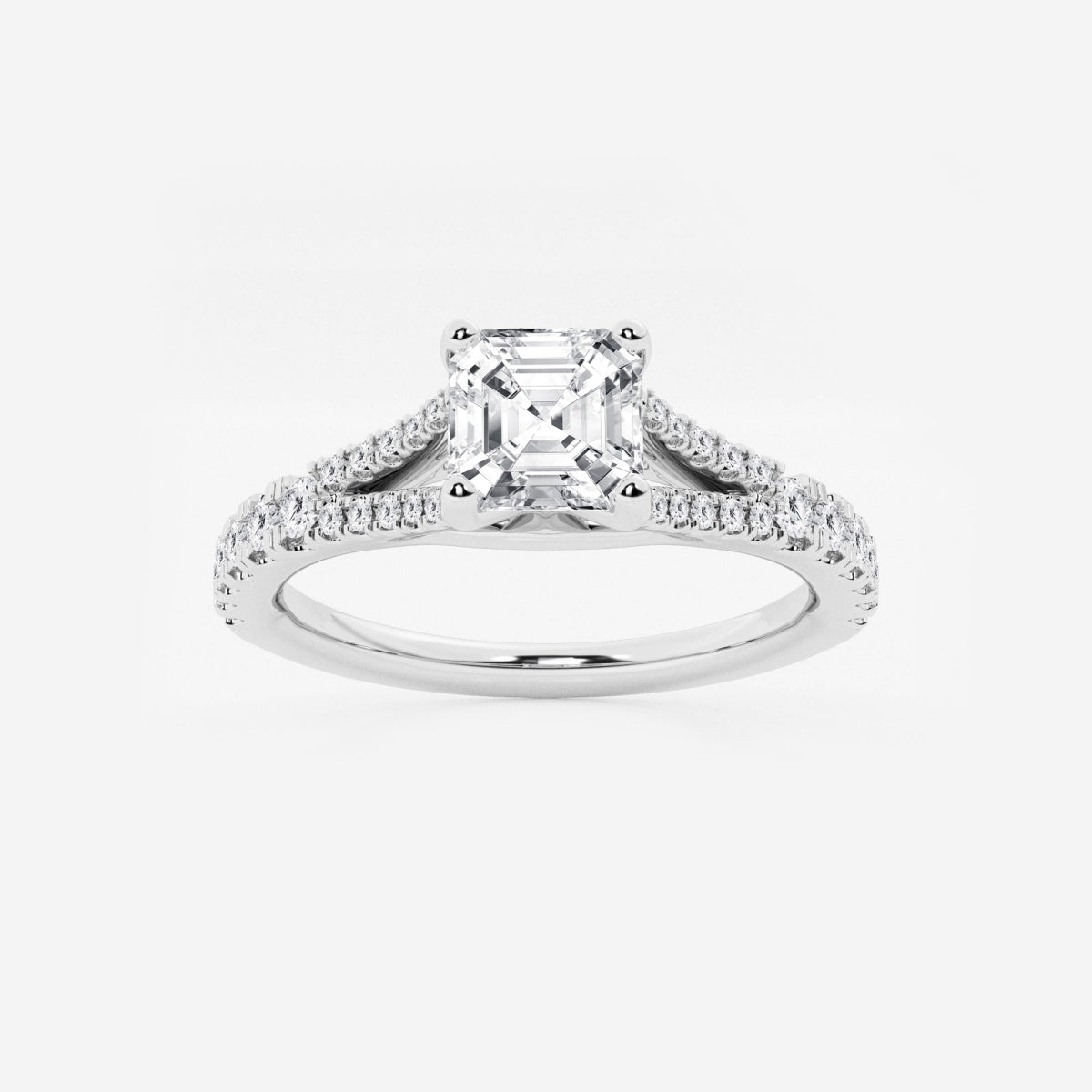 Amelia - Split Shank Side Stones Engagement Ring