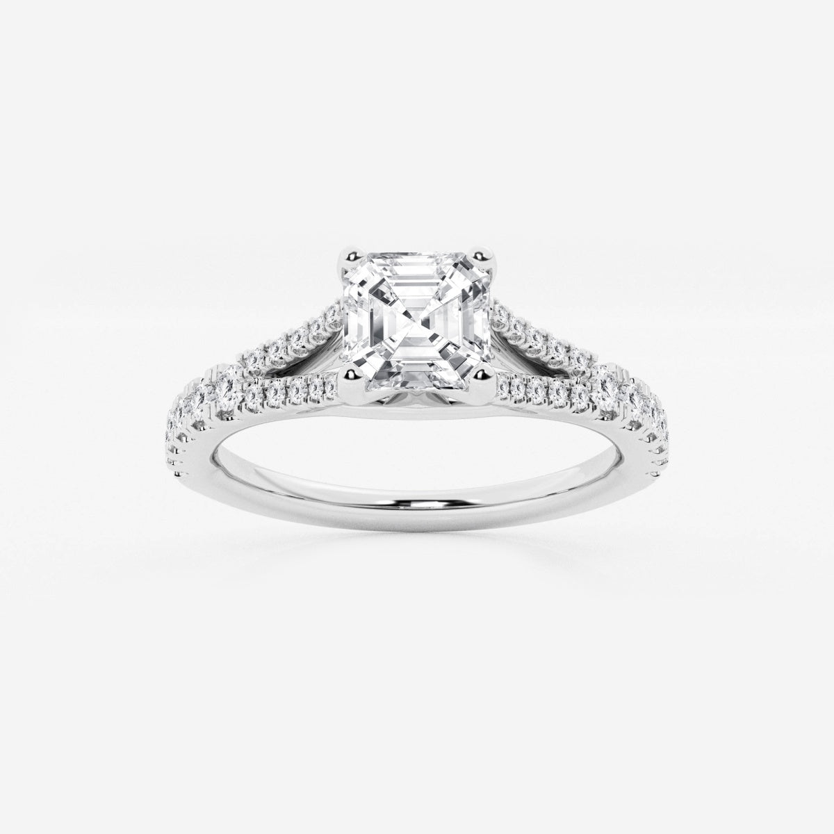 Amelia - Split Shank Side Stones Engagement Ring