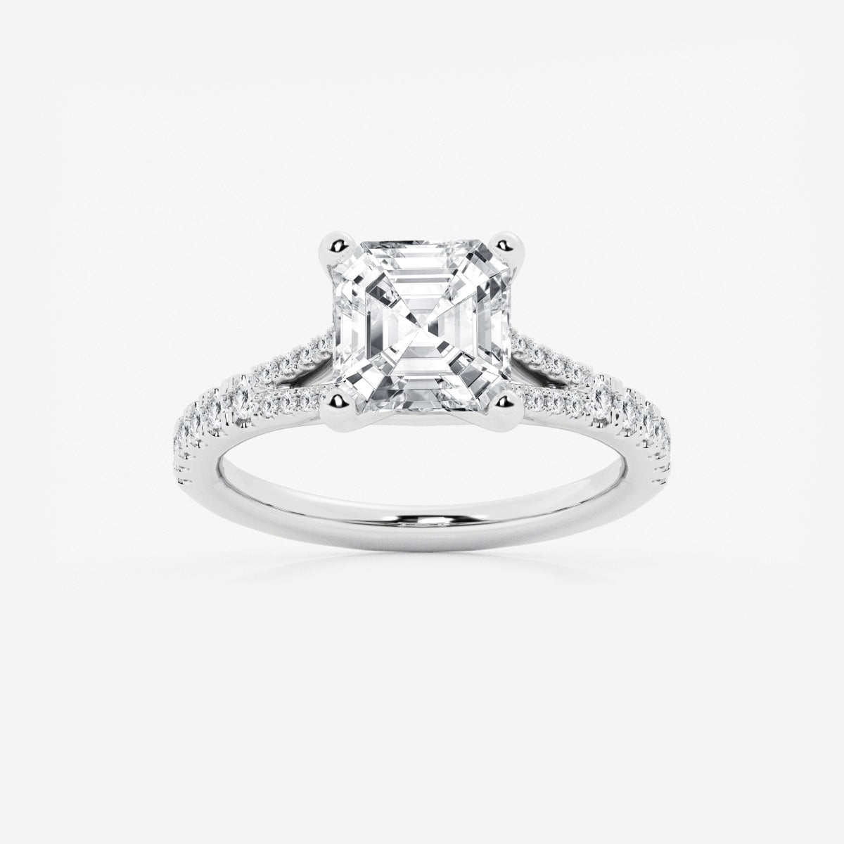 Amelia - Split Shank Side Stones Engagement Ring