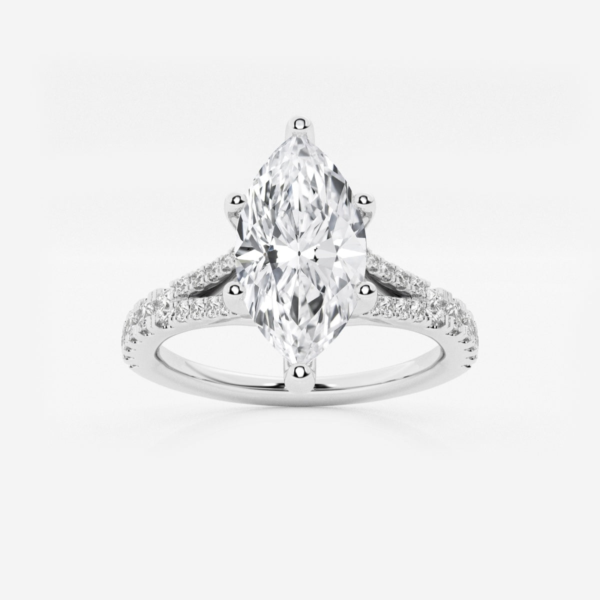 Amelia - Split Shank Side Stones Engagement Ring