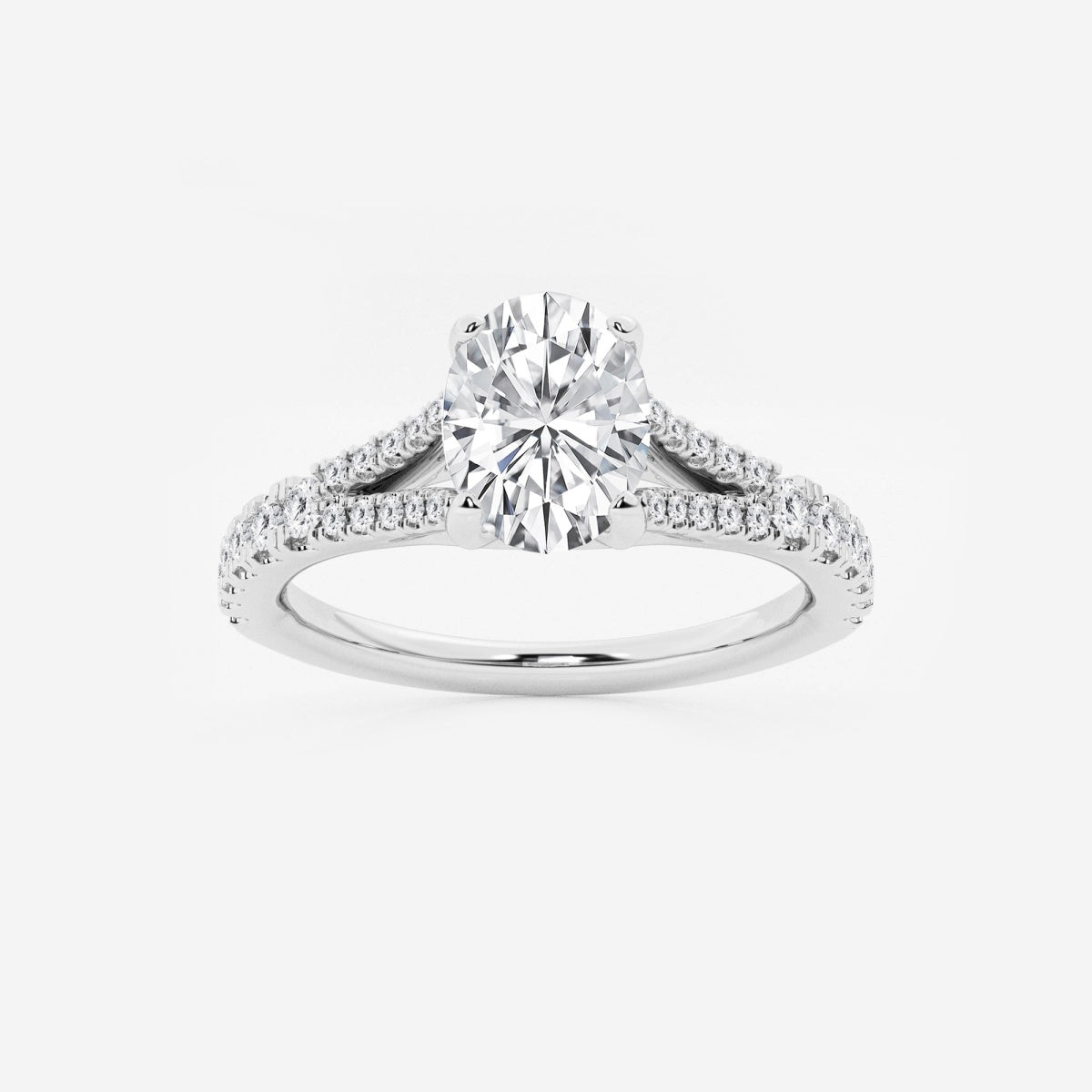 Amelia - Split Shank Side Stones Engagement Ring