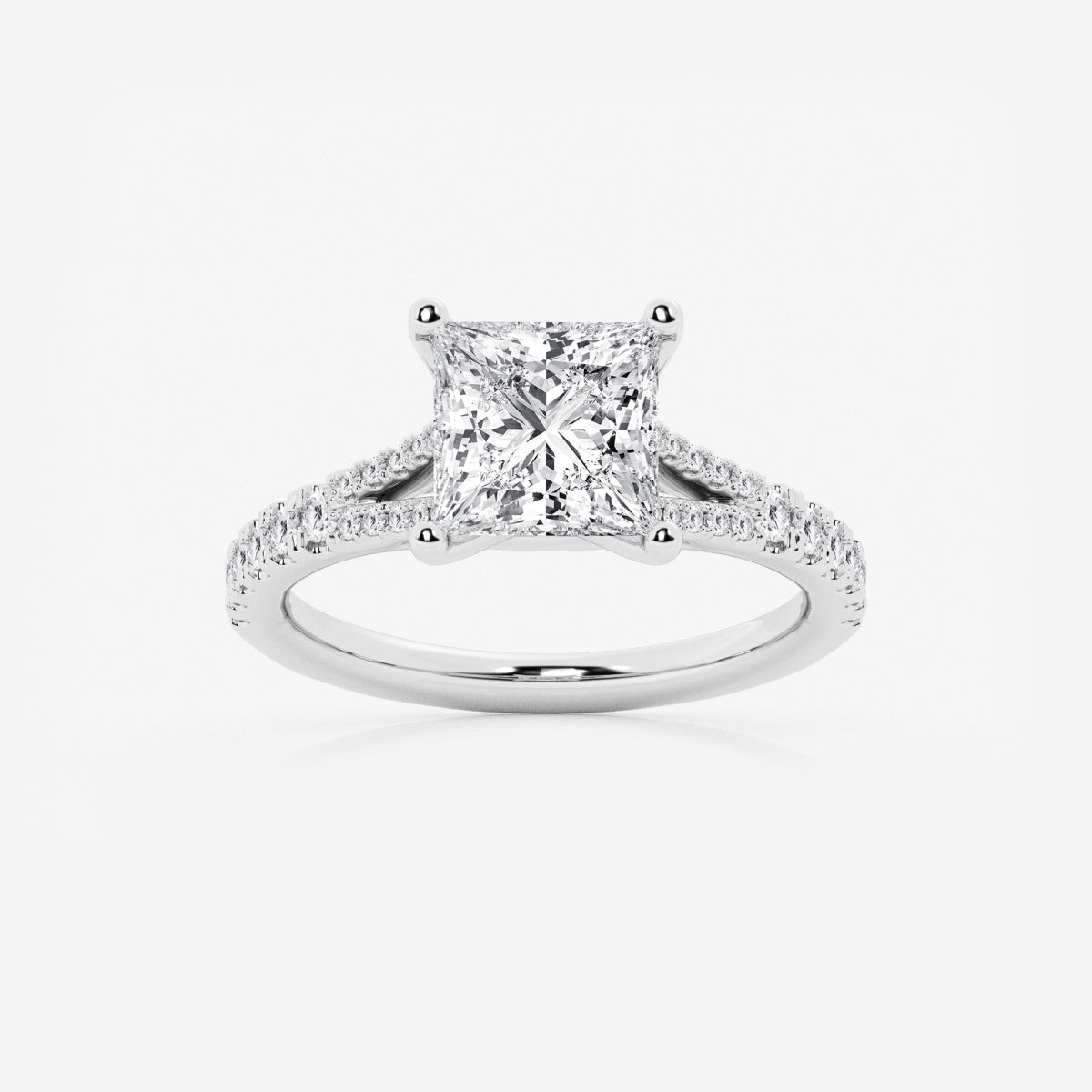 Amelia - Split Shank Side Stones Engagement Ring