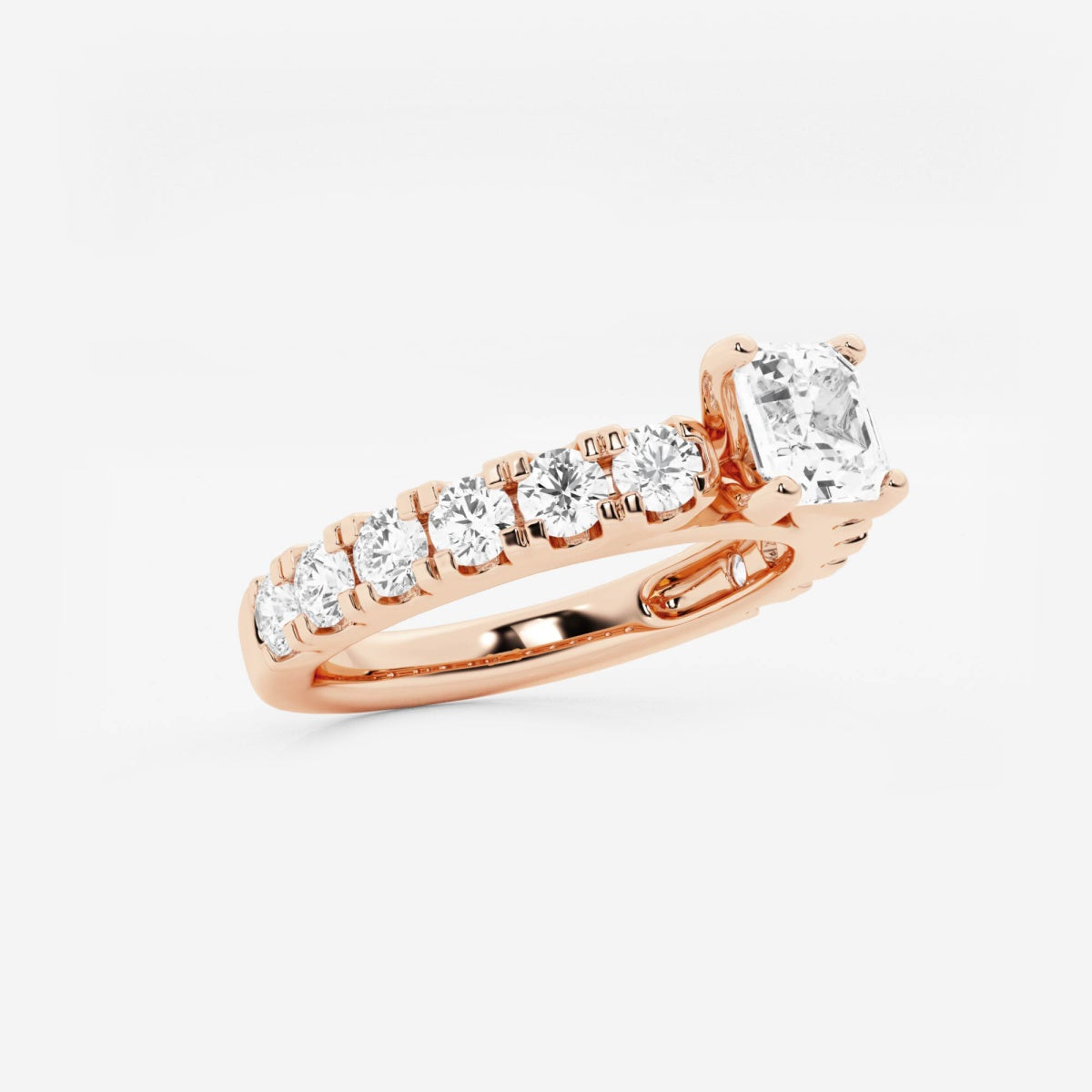 Aurora - Split Prong Side Stones Engagement Ring