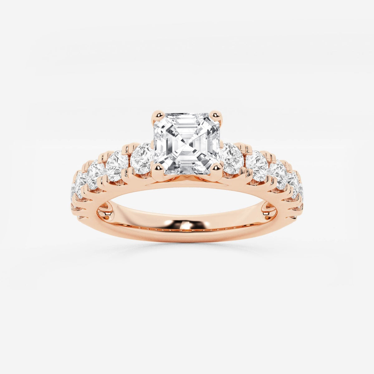 Aurora - Split Prong Side Stones Engagement Ring