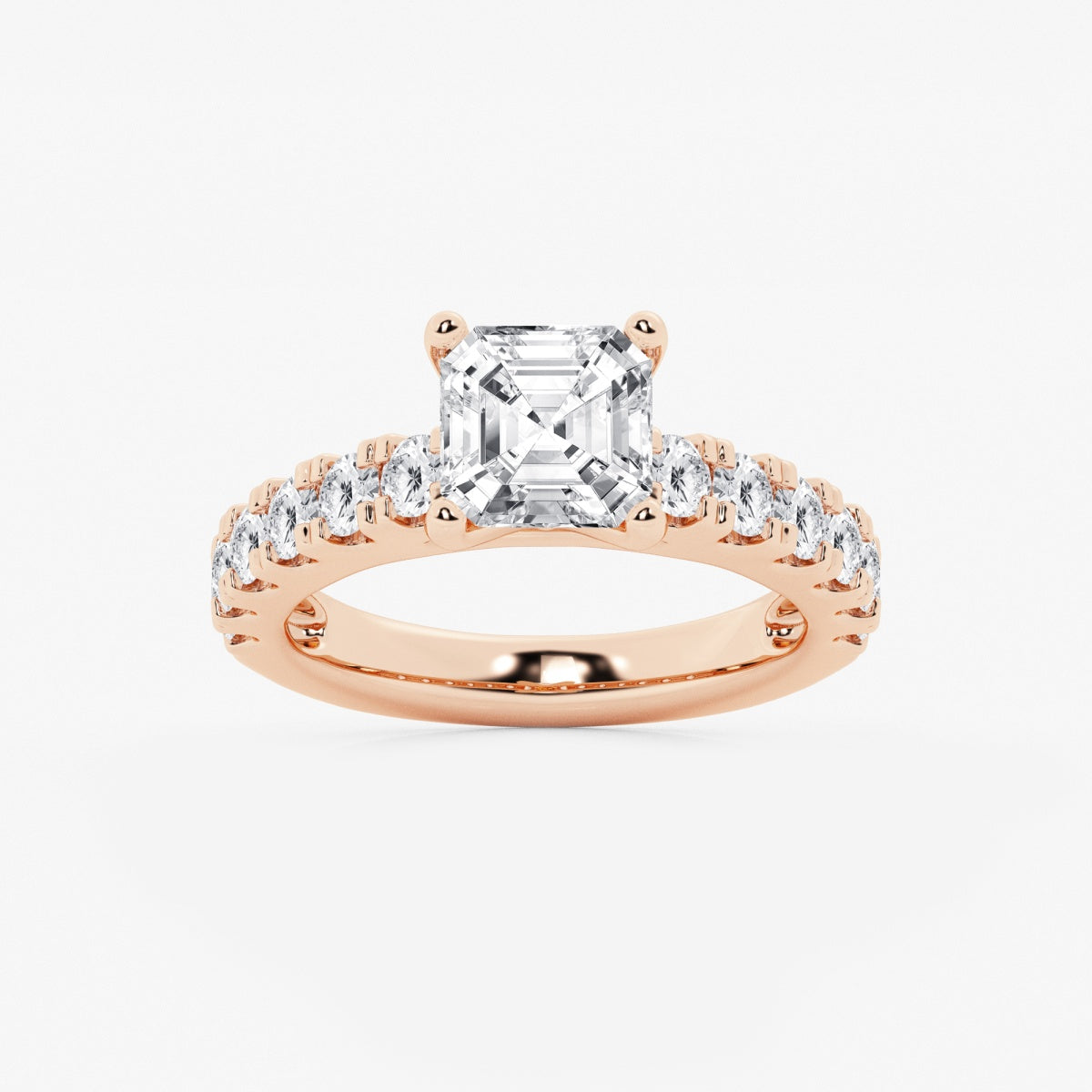 Aurora - Split Prong Side Stones Engagement Ring